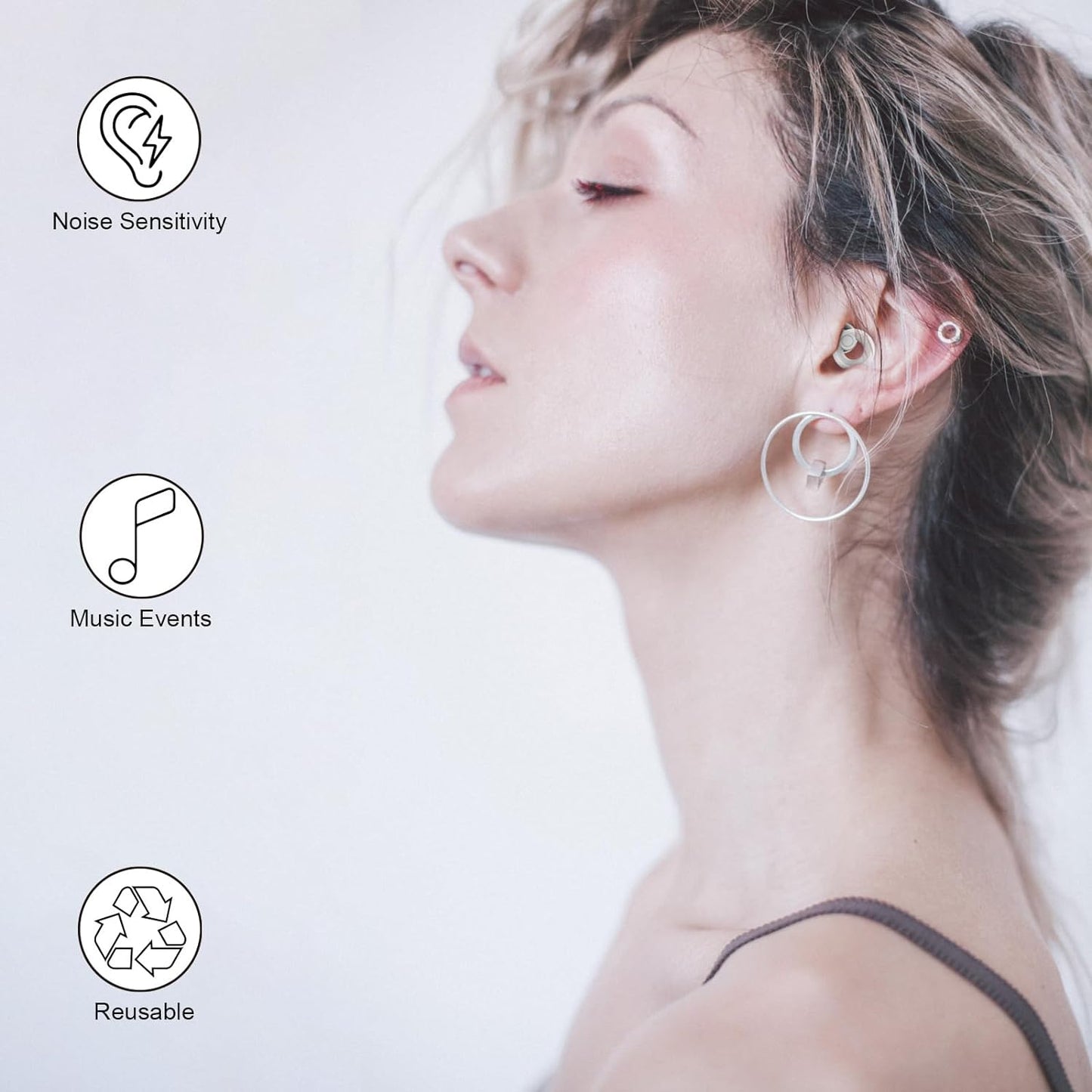 Ear Plugs for Noise Cancelling Ear Protection EarPlugs for Sleep,Concerts,Work,Study,8 Size Eartips with Small Box,Perfect -30dB Silicone Earplugs for Noise Reduction