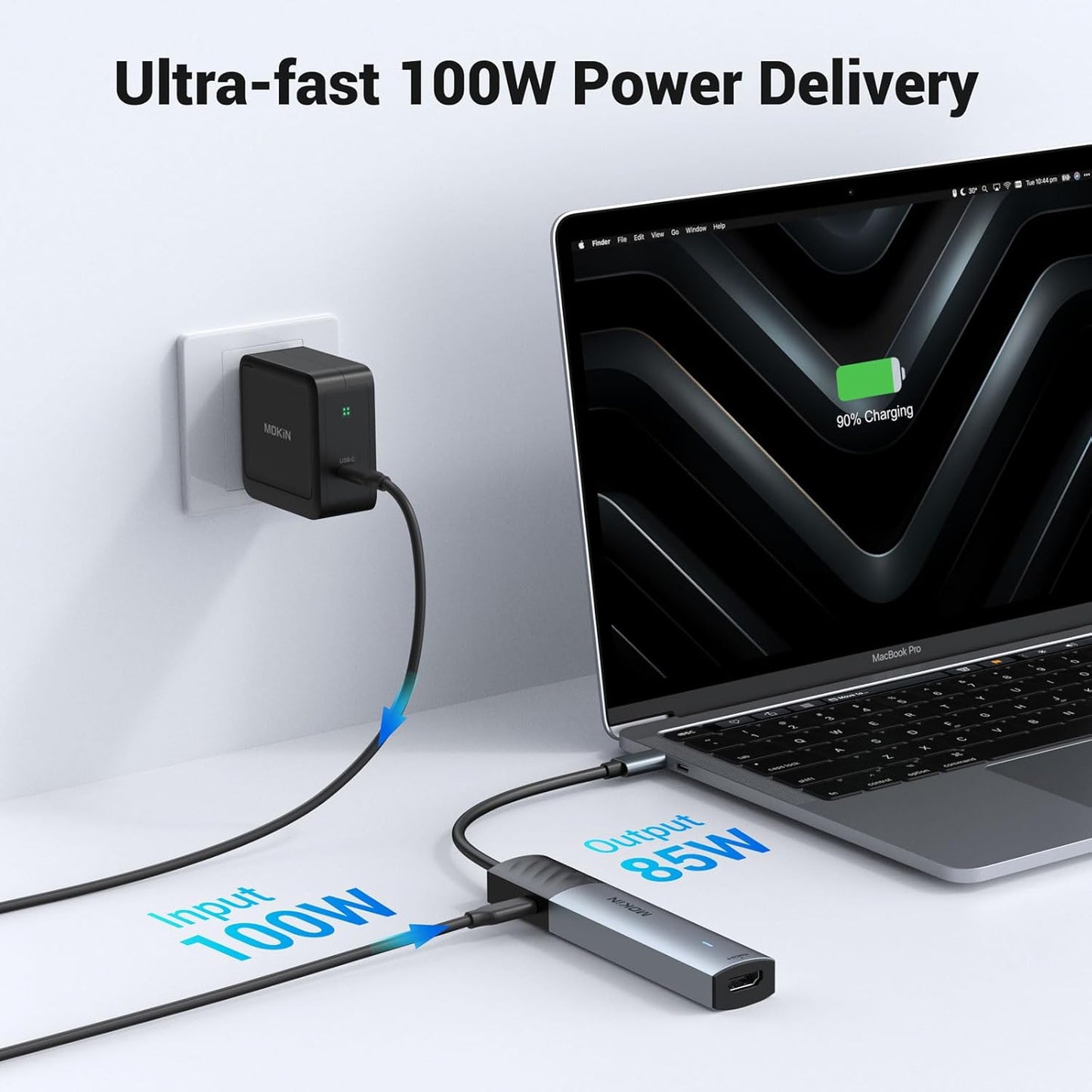 MOKiN USB C Hub, 5 in 1 USB CMultiport Adapter 8K HDMI(DP1.4 with DSC), 100W PD, 3 USB-A Data Ports, USBC Dongle for MacBook Pro/Air, iPad Pro, iMac, iPhone 15 Pro/Pro Max,XPS, Dell, Lenovo