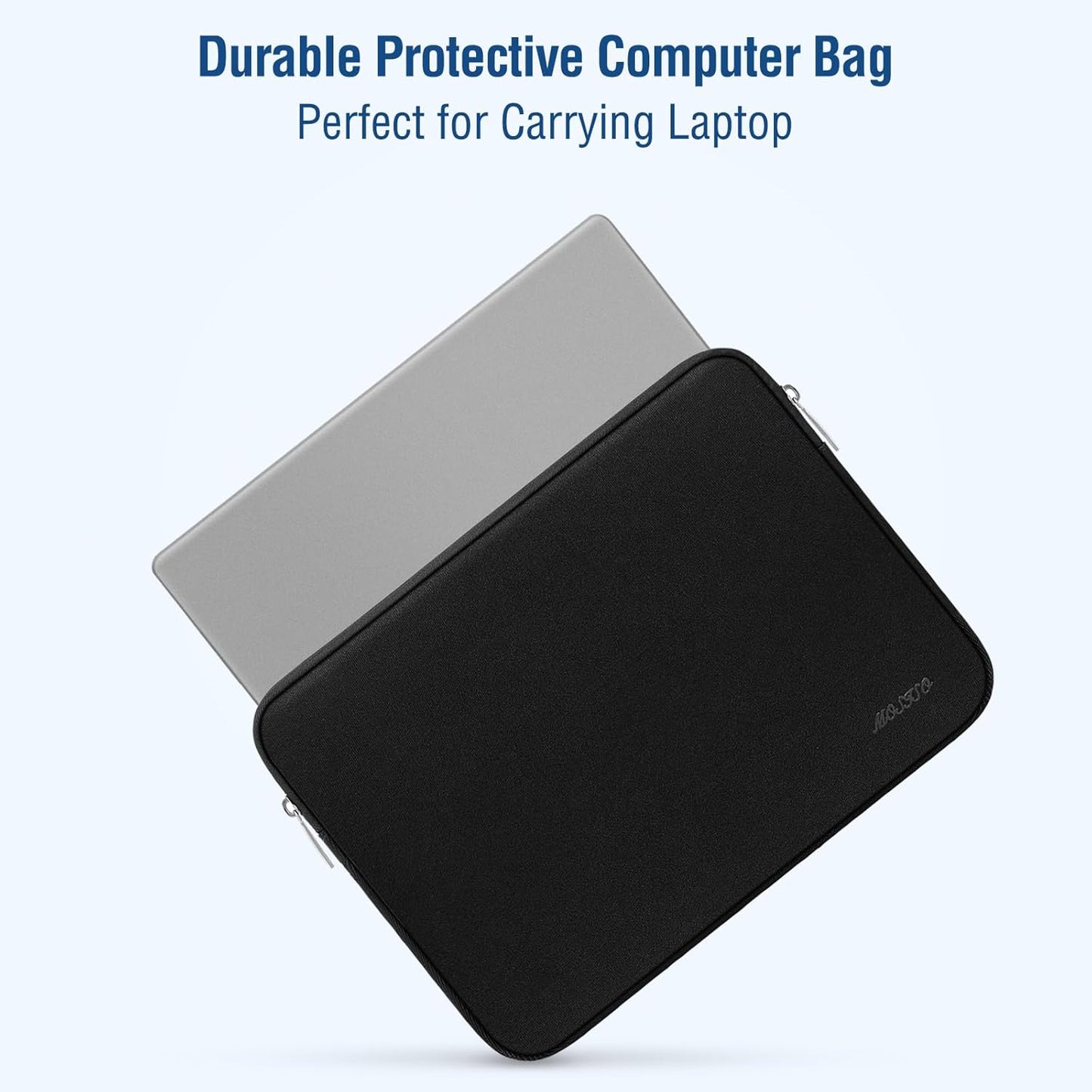 MOSISO Laptop Case 15 inch, 15 inch Laptop Sleeve Bag Compatible with MacBook Air 15 M4 A3241 M3 A3114 M2 A2941 2025 2024 2023, Dell XPS 15, Neoprene Computer Sleeve Bag with Small Case, Black