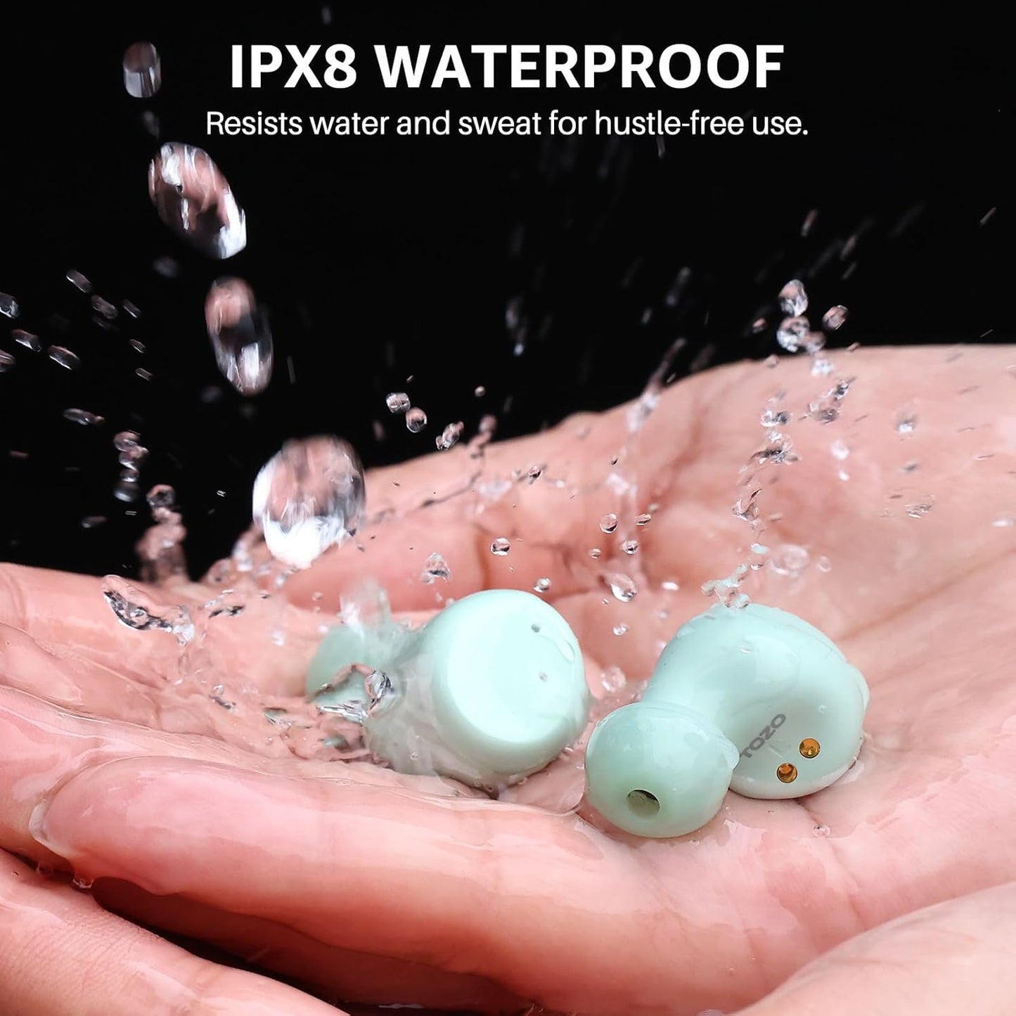 TOZO T6 Wireless Earbuds, Bluetooth 5.3 Ear Buds, Stereo Sound in Ear Headphones, 50 Hours Playtime, Wireless Charging Case, APP Customizable EQs, IPX8 Waterproof Earphones