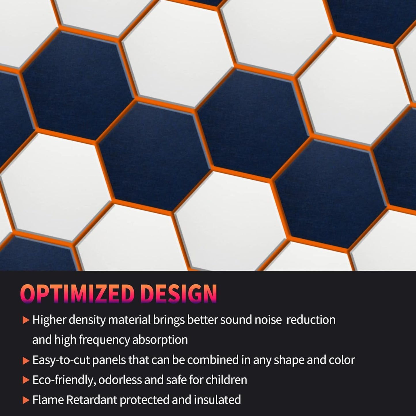 Mollywell Hexagon Acoustic Panels, High Density, Soundproofing, Decorative Noise Reduction Felt Wall Tiles for Ceilings, Home Office & Gaming Room (Dark Green), 14x12x0.4 Inch