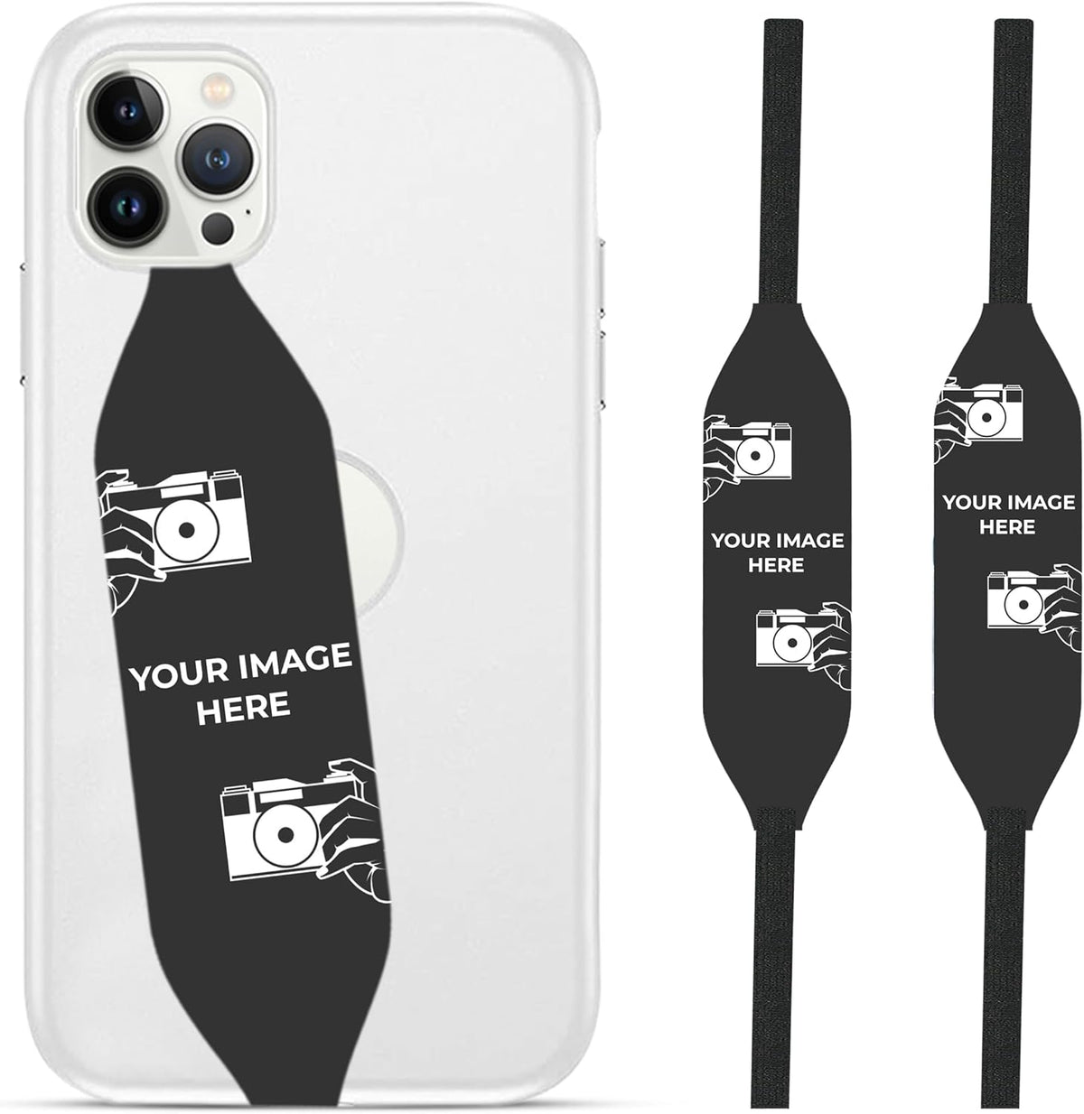 Phone Grip Strap - Pack of 2 Reversible Finger Holder for Phone Back, Customizable Anti-Slip Design, Wireless Charging Compatible Detachable Holder for iPhone - Animals Custom