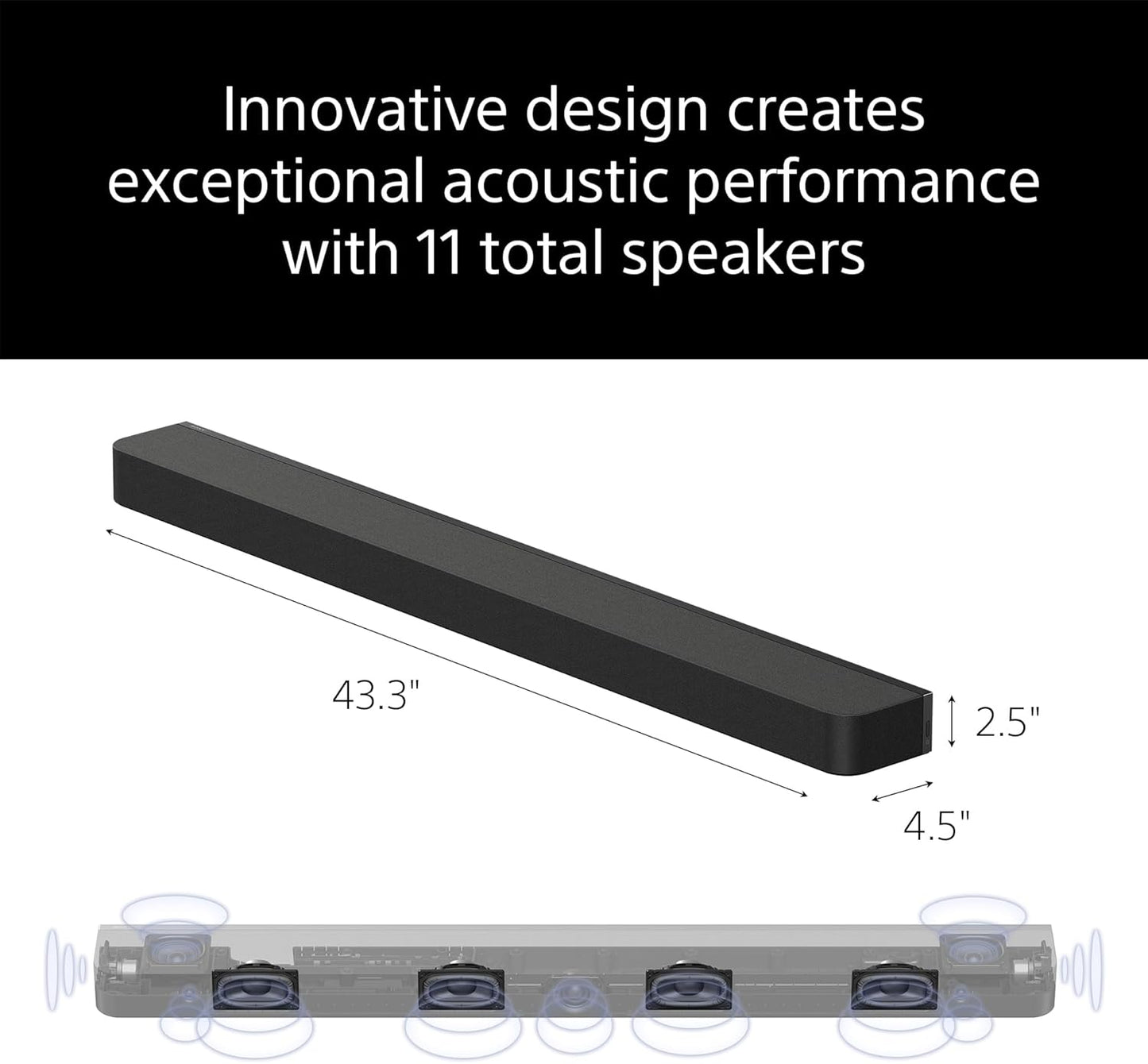 Sony BRAVIA Theater Bar 8 11-Speaker Soundbar (HT-A8000) with SA-SW3 Wireless Subwoofer and SA-RS8 Wireless Rear Speakers Home Theater System Bundle