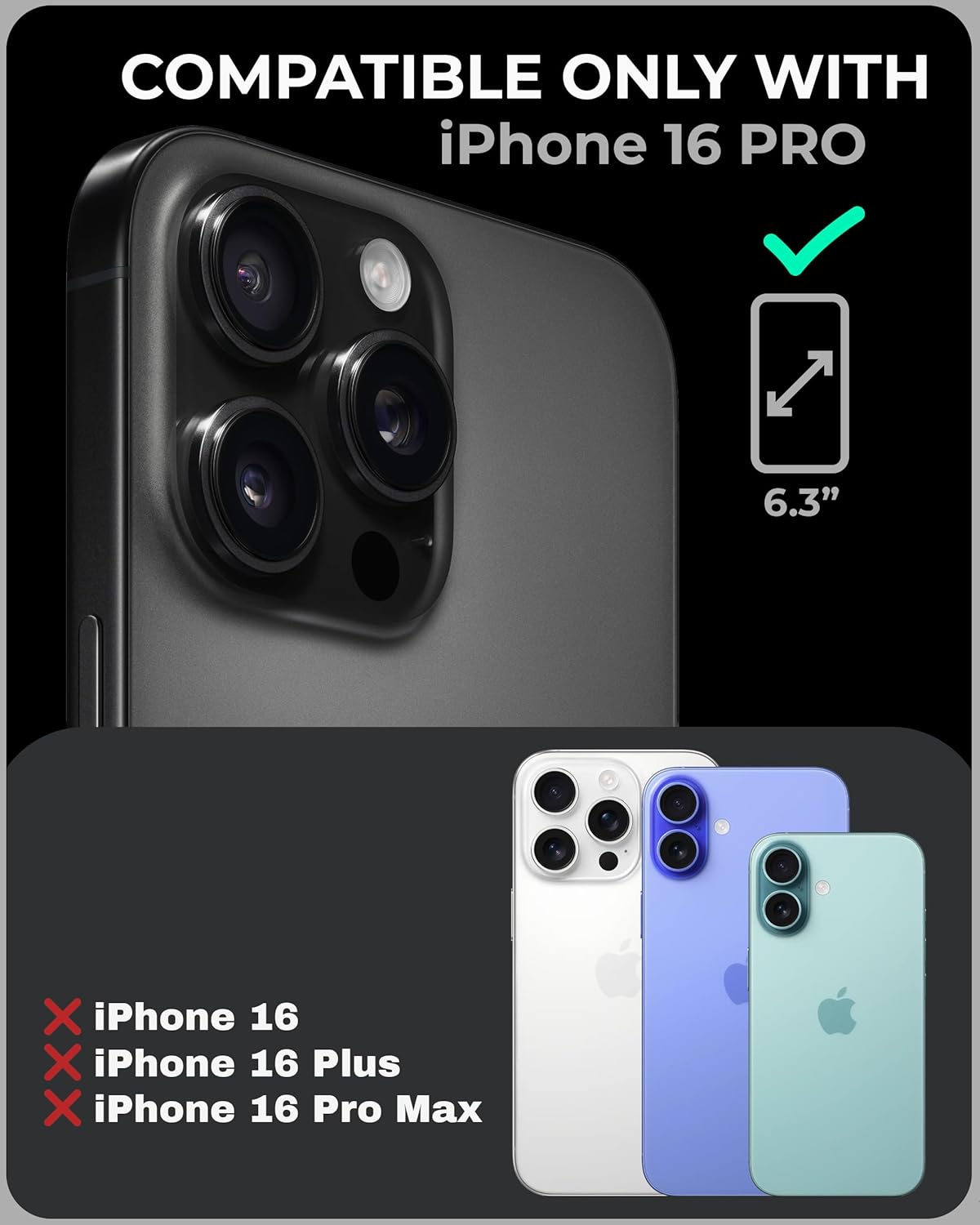 TORU CX Slim for iPhone 16 Pro Case Wallet | Protective Shockproof Heavy Duty Cover with Hidden Card Holder & Card Slot | Mirror & Wrist Strap Included - Camouflage