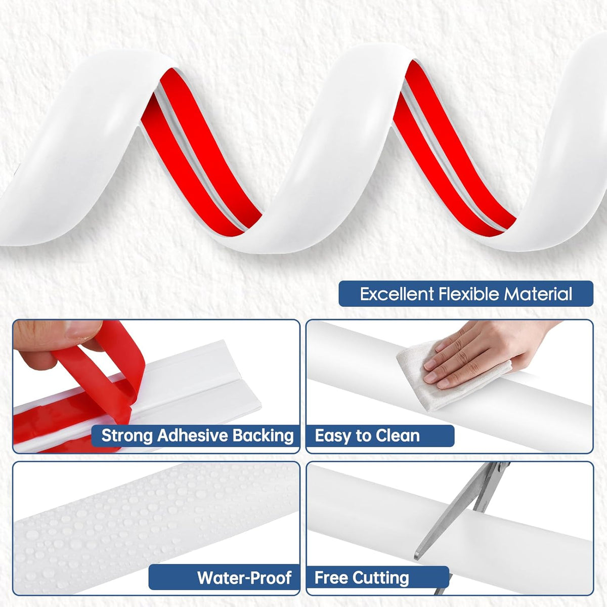 Floor Cord Cover for Wires on Floor Self Adhesive Cord Hider Floor Cable Management Wire Covers for Cords Protector Prevent Cable Trips Cord Cavity W 0.59" x H 0.31", White, 20Ft