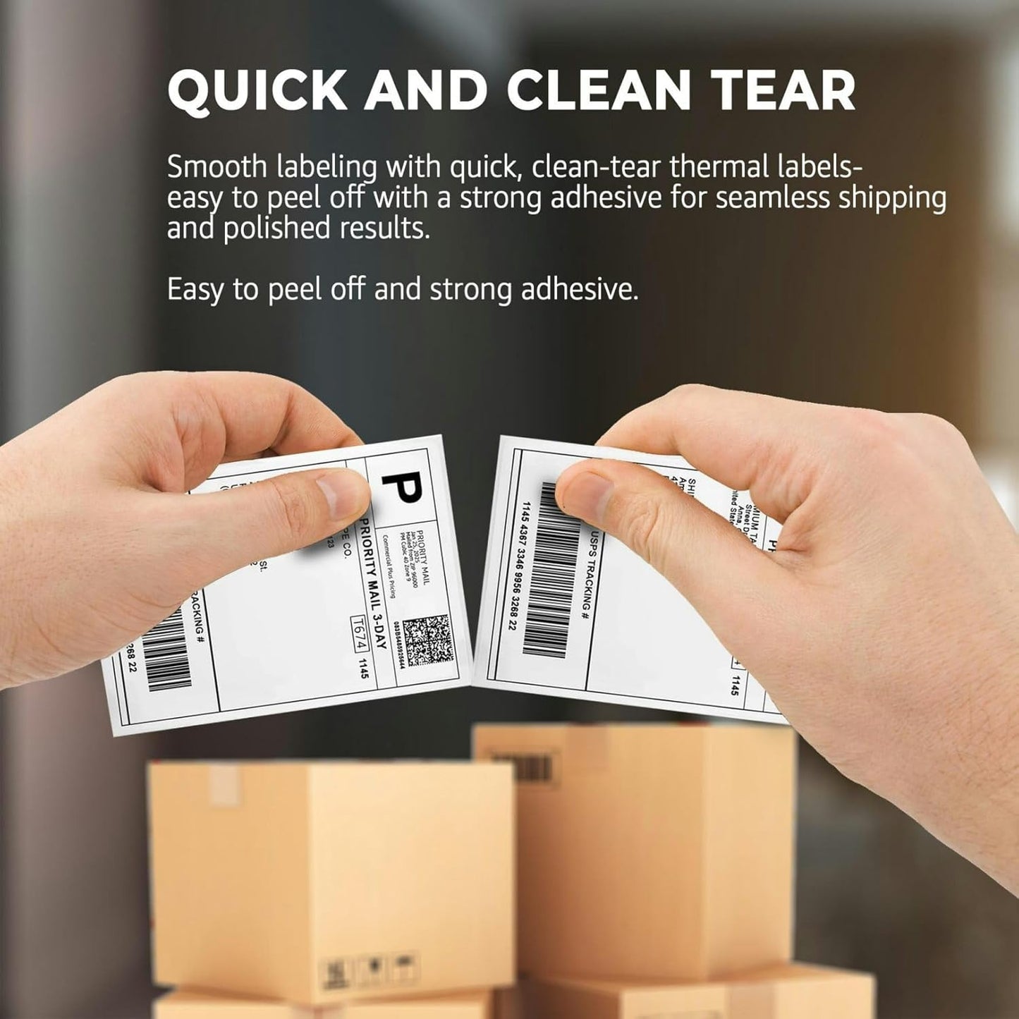 Rockin Rolls Thermal Shipping Labels (Total 2000) - 4 Packs of 500 Fanfold Direct 4x6 Thermal Labels. Thick Commercial Grade, Waterproof, Smudge Proof Mailing and Address Label, and Strong Adhesive