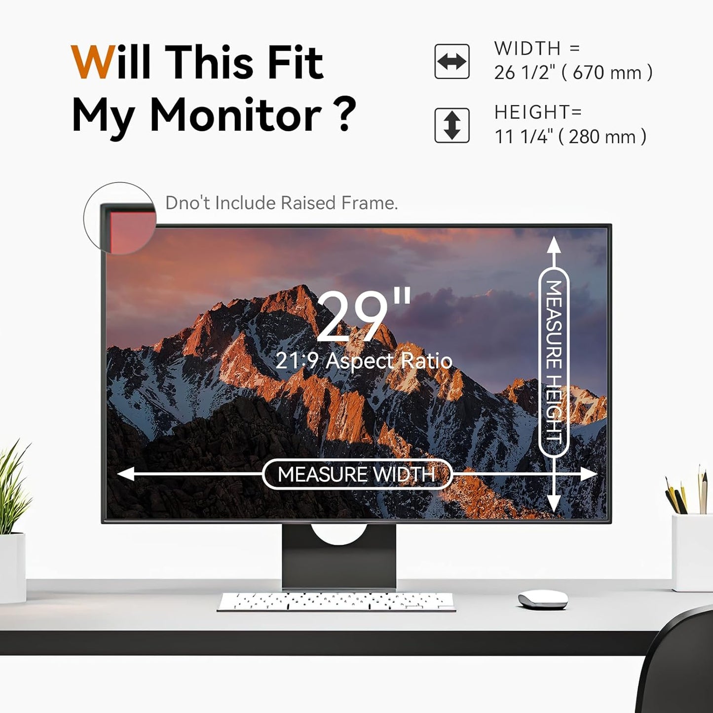 [2 Pack] 29 Inch Computer Privacy Screen for 21:9 Aspect Ratio Widescreen Monitor, Eye Protection Anti Glare Blue Light Computer Monitor Privacy Filter, Removable Anti-Scratch 29in Protector Film