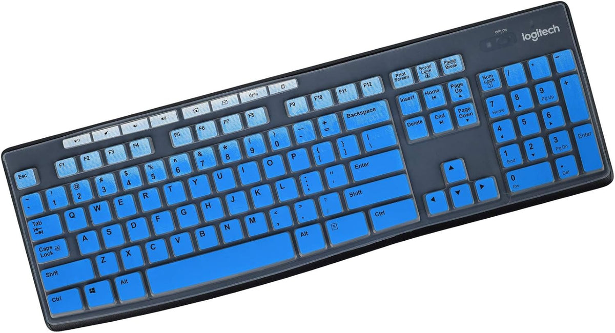 Keyboard Cover for Logitech MK295 MK370 MK270 K270 MK260 Keyboard, MK370 MK295 MK270 MK200 Keyboard Cover Skin Protector - Gradual Blue