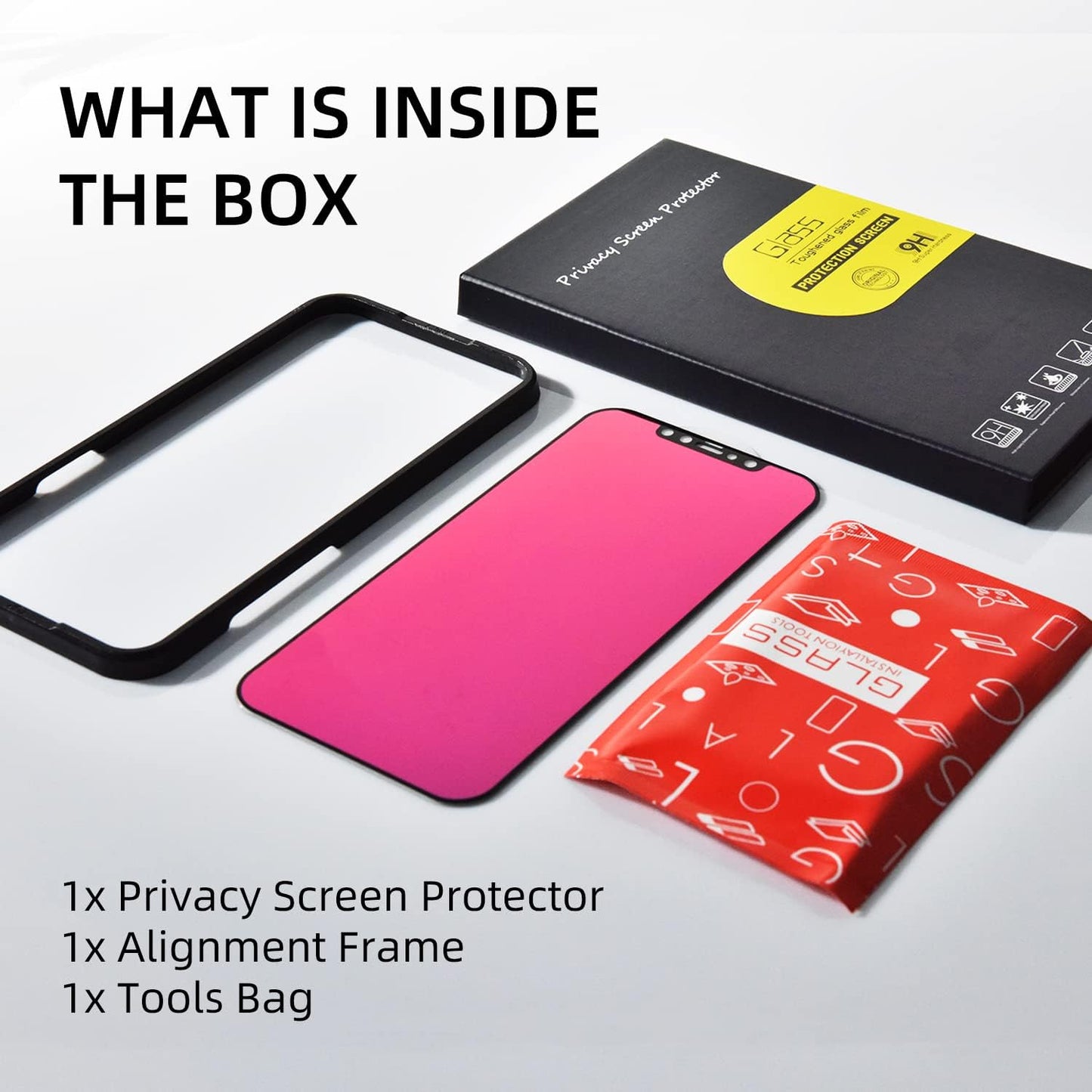 EGKimBa Privacy Screen Protector compatible with iPhone 12 Mini, 5.4 inch Gradient Colorful Electroplated Anti-Spy Anti-Blue Light Easy Installation Tempered Glass