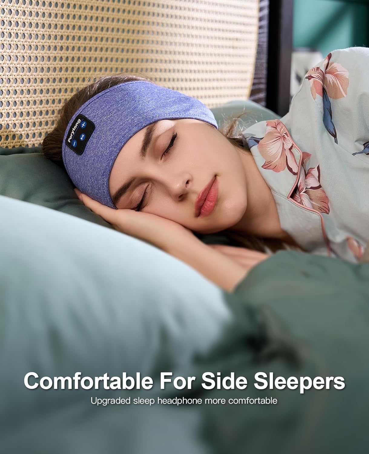 Perytong Sleep Headphones, Bluetooth Sports Headband Headphones with Ultra-Thin HD Stereo Speakers Perfect for Sleeping,Workout,Jogging,Yoga,Insomnia, Air Travel, Meditation