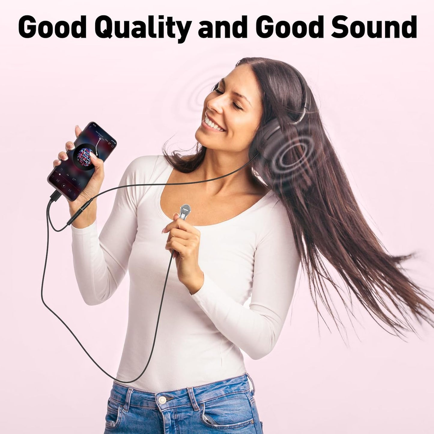 2PCS Mini Microphone for iPhone iPad Small ASMR Tiny Microphone for Voice Video Recording Singing, Vlogging, YouTube Two Mics Silver and Black