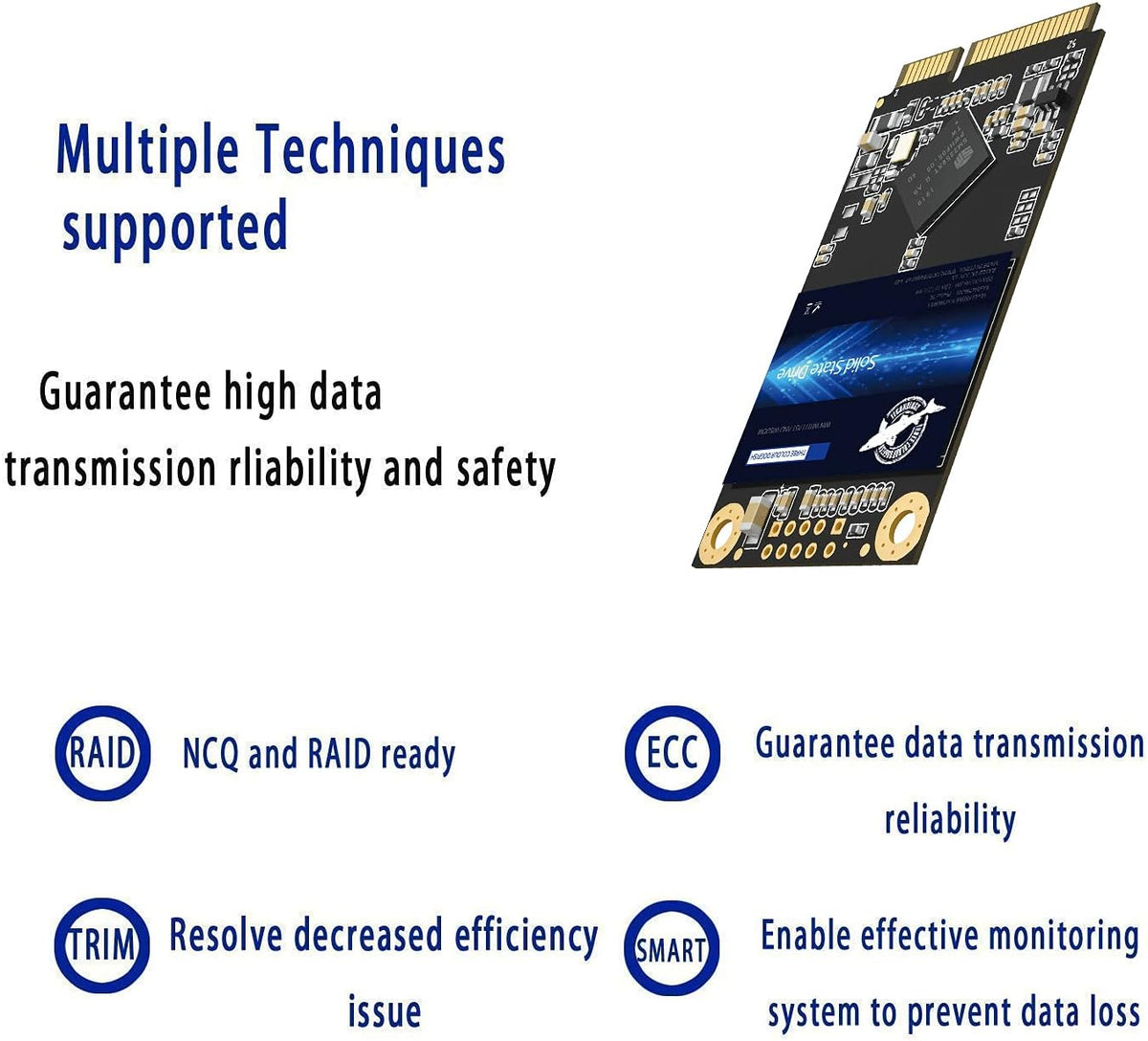 Dogfish mSATA SSD 120GB 3D NAND TLC SATA III 6 Gb/s, mSATA (30x50.9mm) Internal Solid State Drive - Compatible with Desktop PC Laptop - (MSATA 120GB)