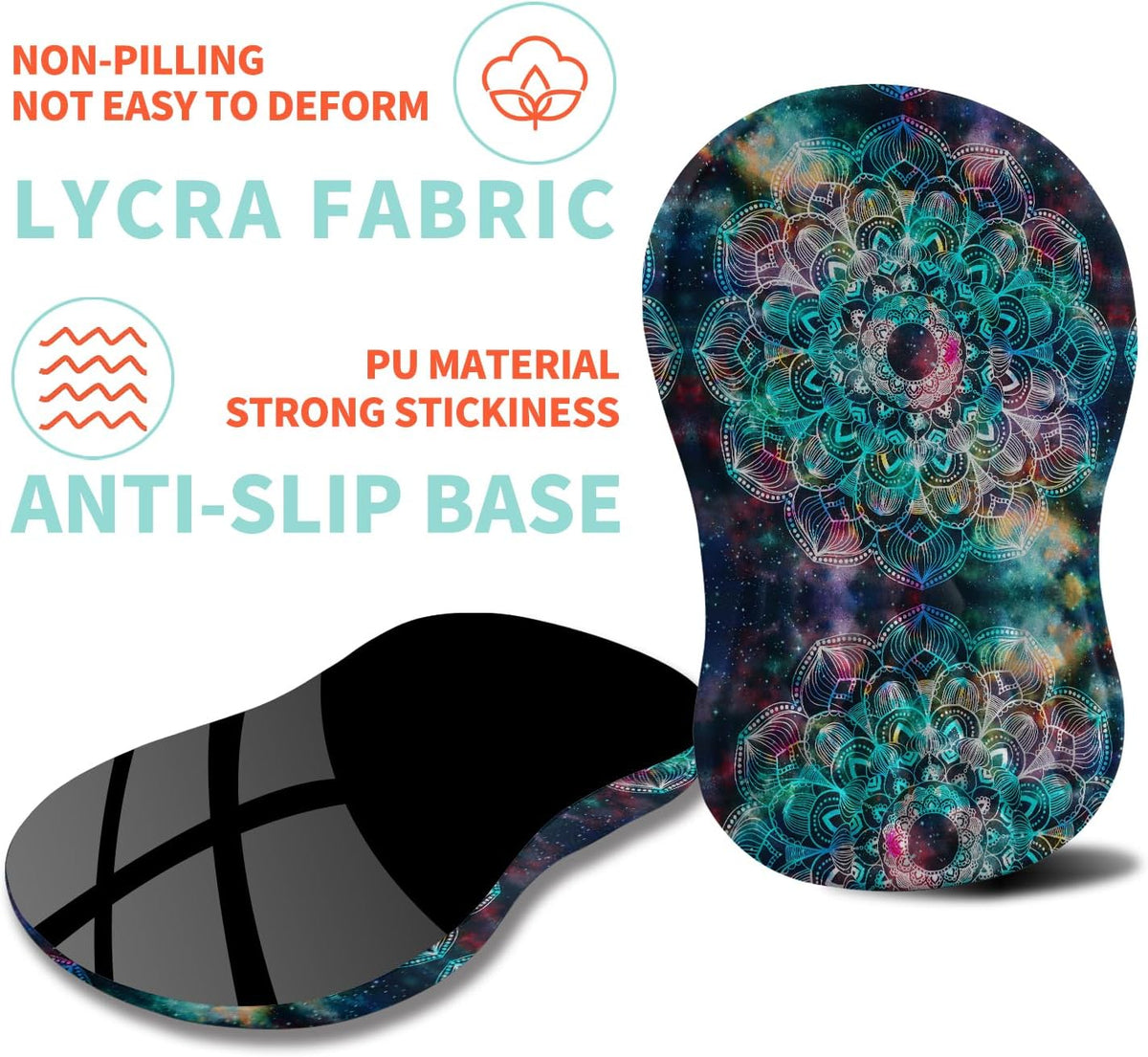 Ergonomic Mouse Pad Wrist Support with Memory Foam Massage Bulge, Carpal Tunnel Pain Relief Mousepad Wrist Rest for Mouse(12x8 inch, Mandala)