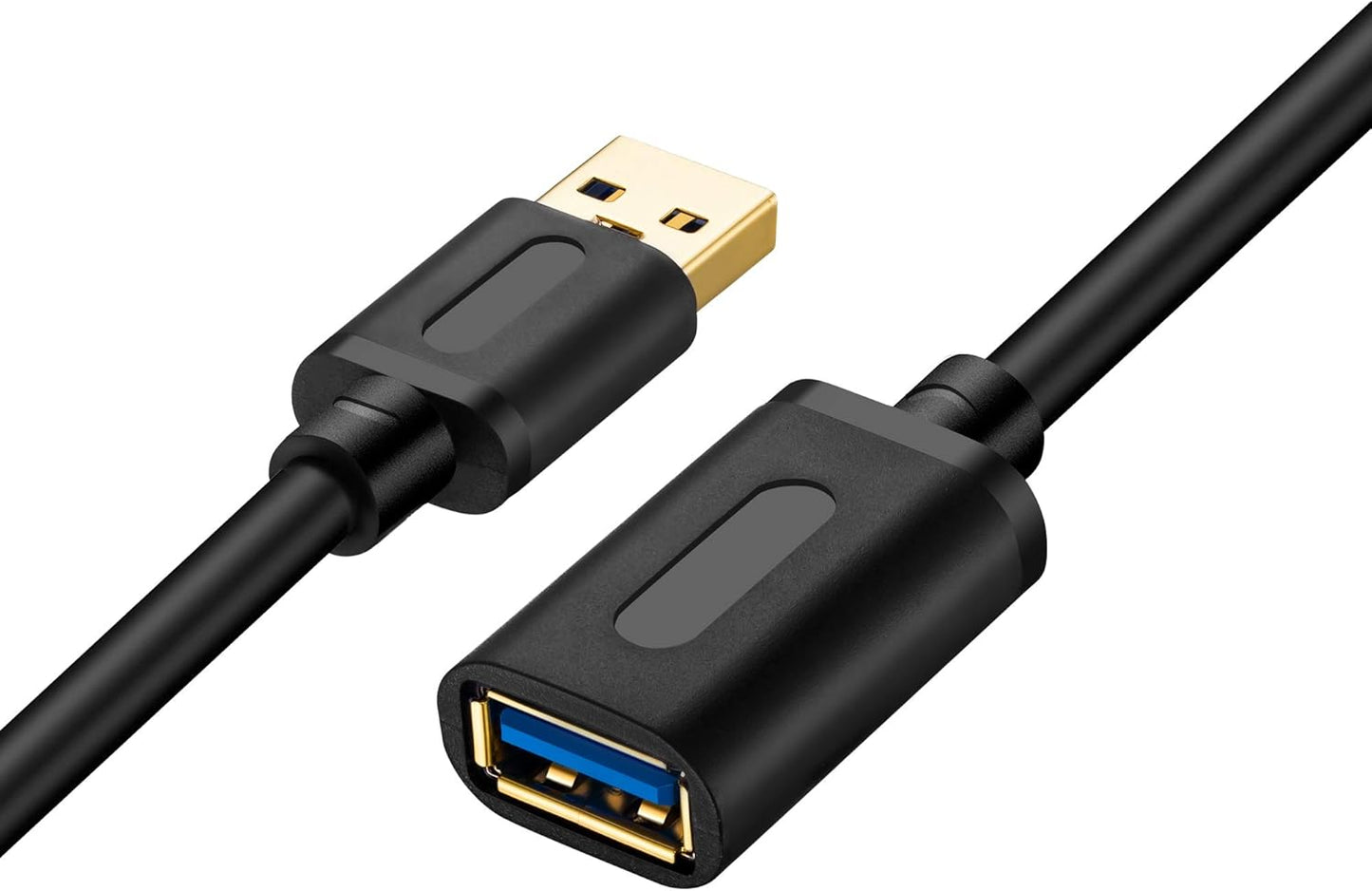 Tan QY USB 3.0 Extension Cable 1ft-2Pack, USB 3.0 High Speed Extender Cord Type A Male to Female for PlayStation, USB Flash Drive, Hard Drive, Card Reader,Scanner,Printer,Keyboard (1Ft-2Pack)