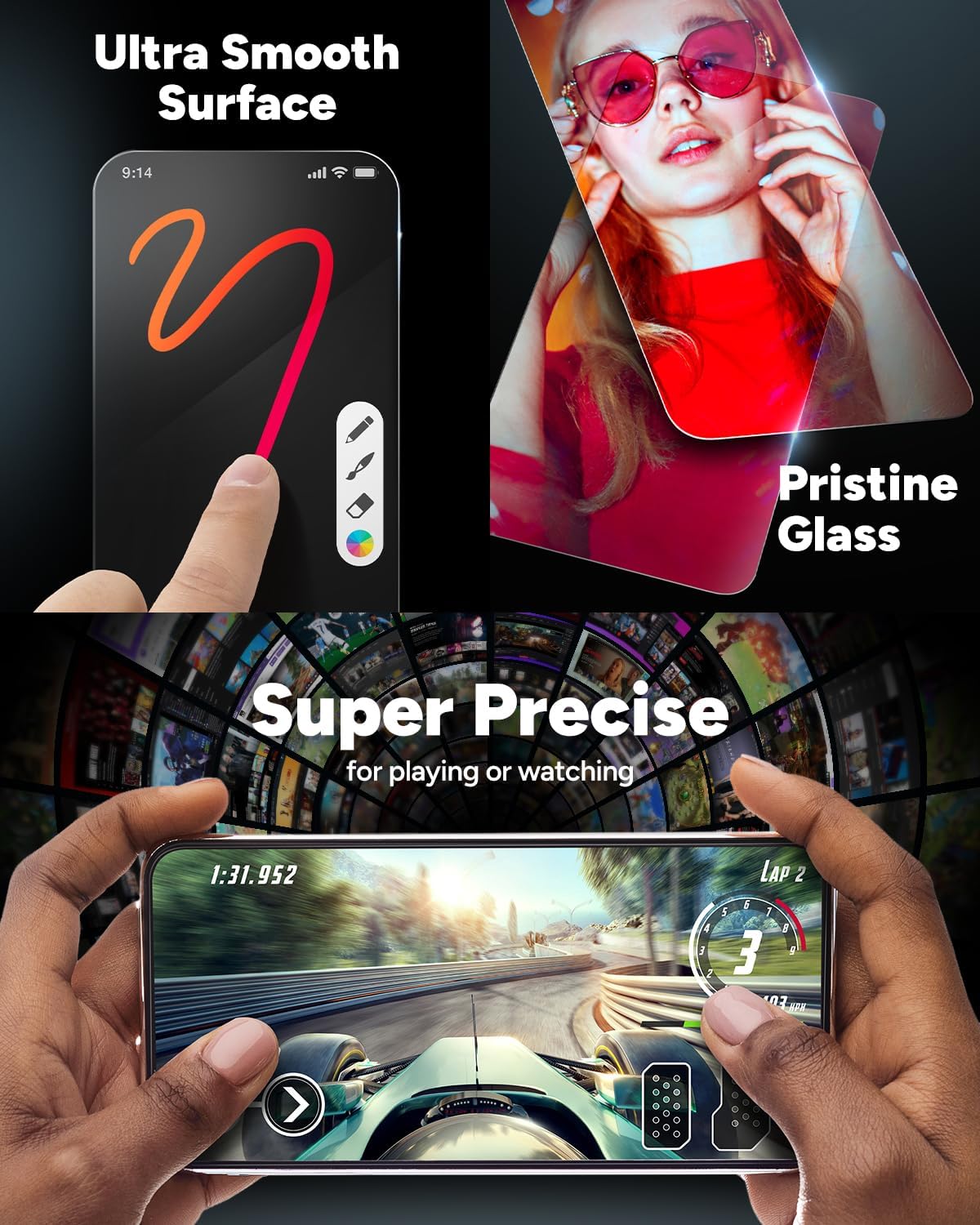 ZAGG Glass Elite Google Pixel 9 Pro XL Screen Protector – Ultra-Strong Tempered Glass with Recycled Content, Fingerprint Resistant, Easy Installation