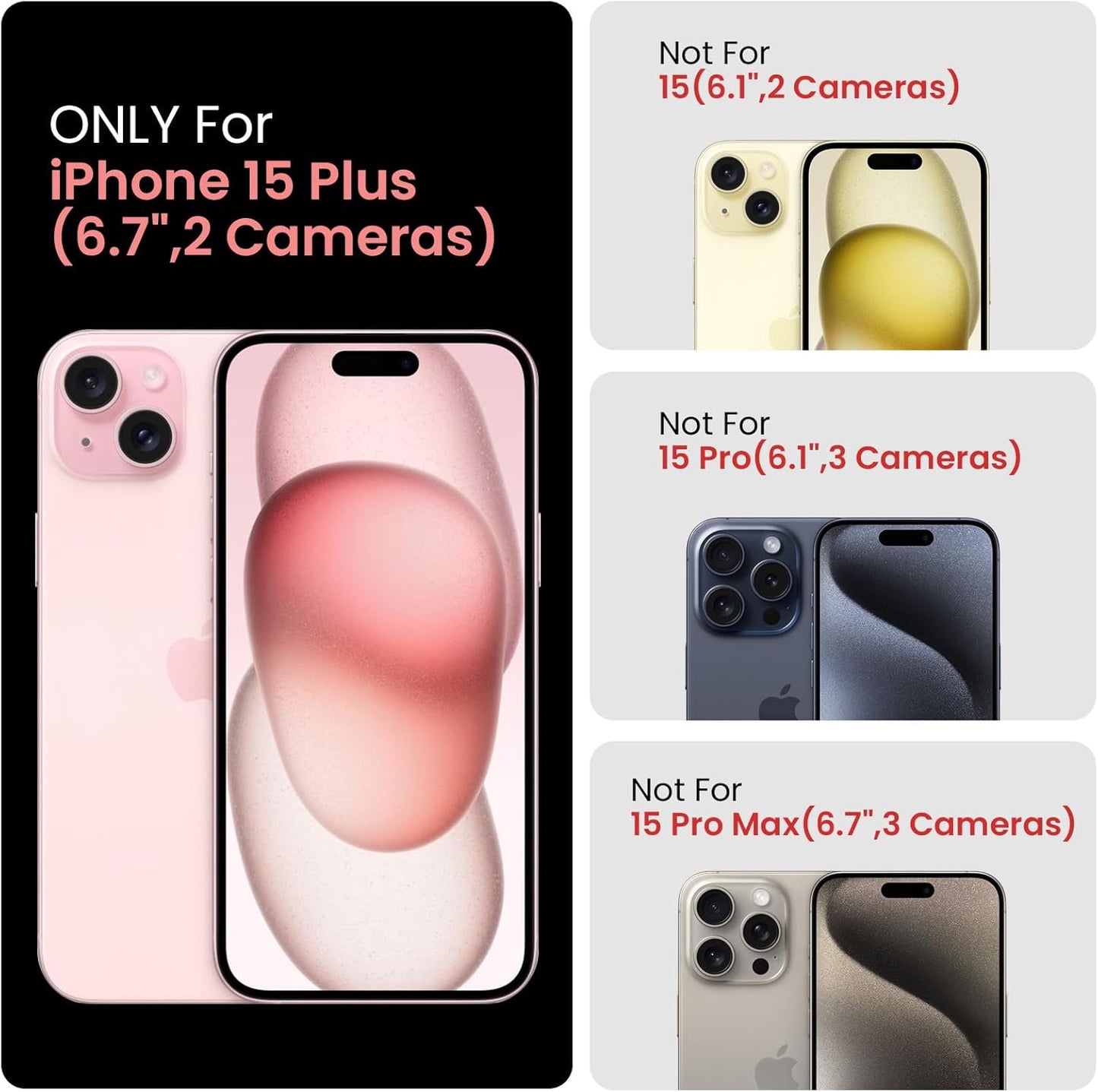 FireNova Designed for iPhone 15 Plus Case, Silicone [Camera Protection] Case with [2 Screen Protectors], Soft Anti-Scratch Microfiber Lining Inside, 6.7 inch, Neon Purple