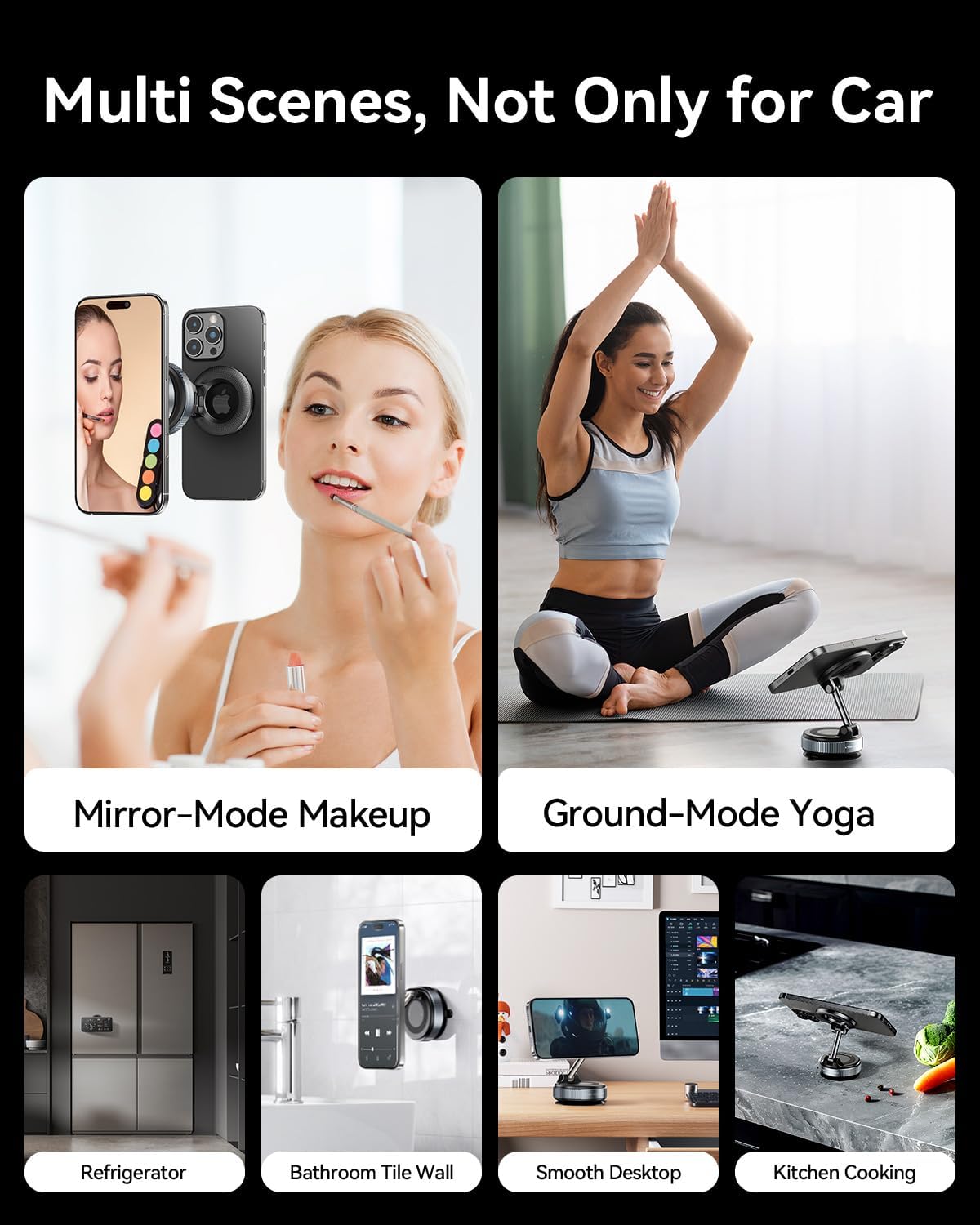 MRGLAS 2026 Upgraded Vacuum Magnetic Phone Holders for Your Car 360° Adjustable Absorption Magnetic Bracket 98LBS Magsafe Suction Cup Phone Mount for iPhone Car Truck Accessories for Men Women