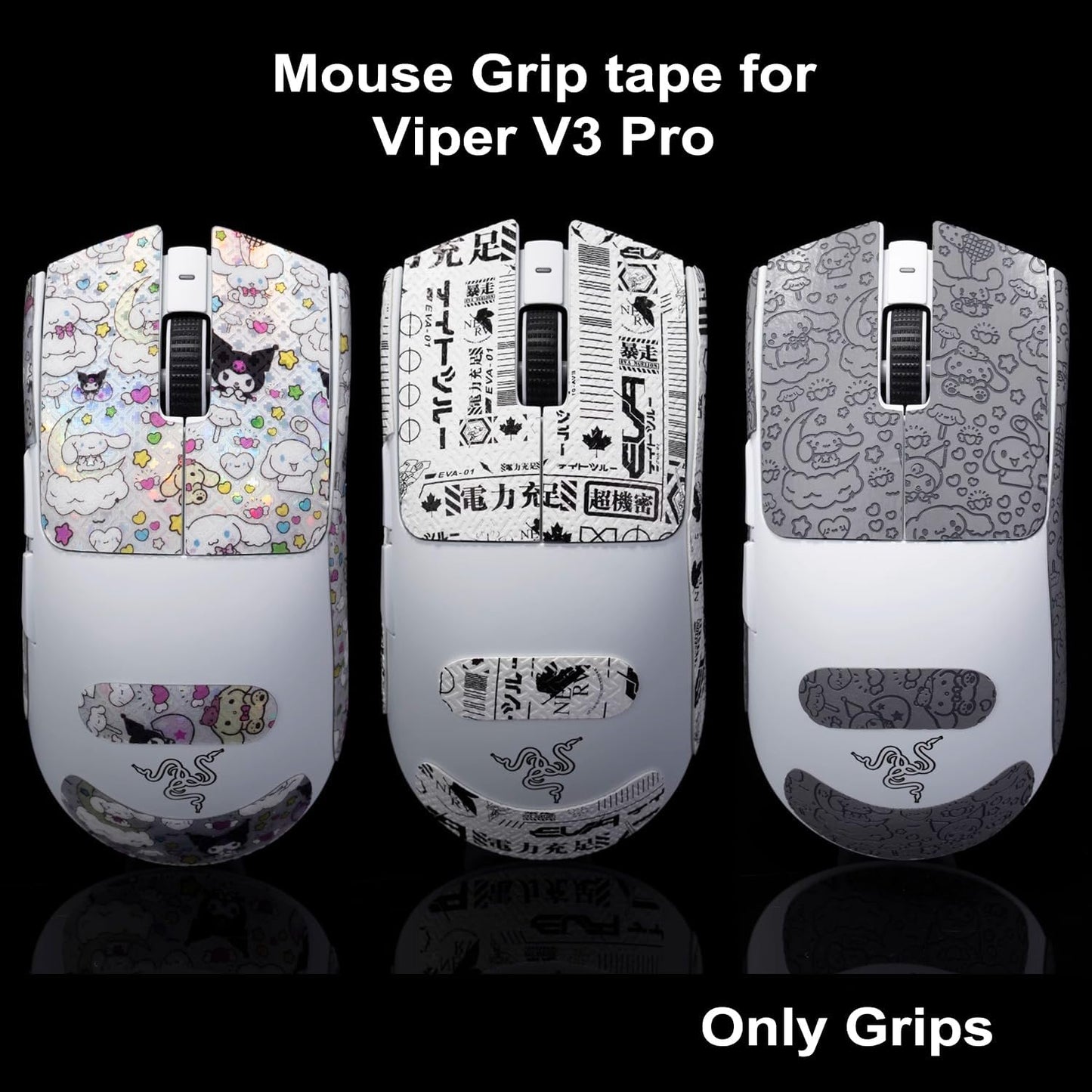 Grip Tape for Razer Viper V3 Pro - Anti-Slip,Enhanced Control, Sweat Resistance,Improves FPS Gaming Grip & Mouse Protection [Pre-Cut] BloodX