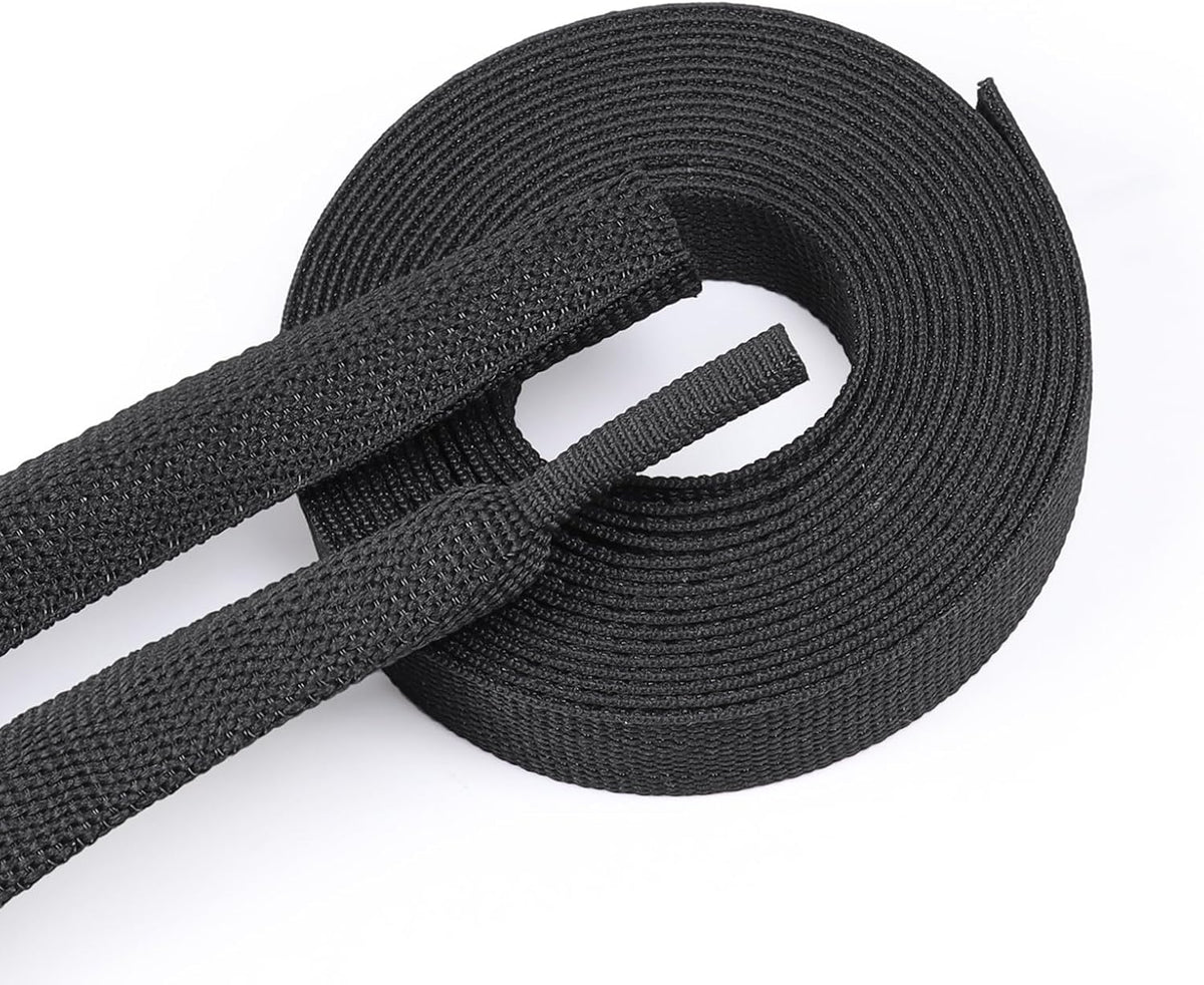 Braided Sleeving 2:1 Shrinkable Fabric Heat Shrink Tubing- Abrasion Protection Flexibility Wiring Harness Cable Sheath (1/2" ID, 16ft)