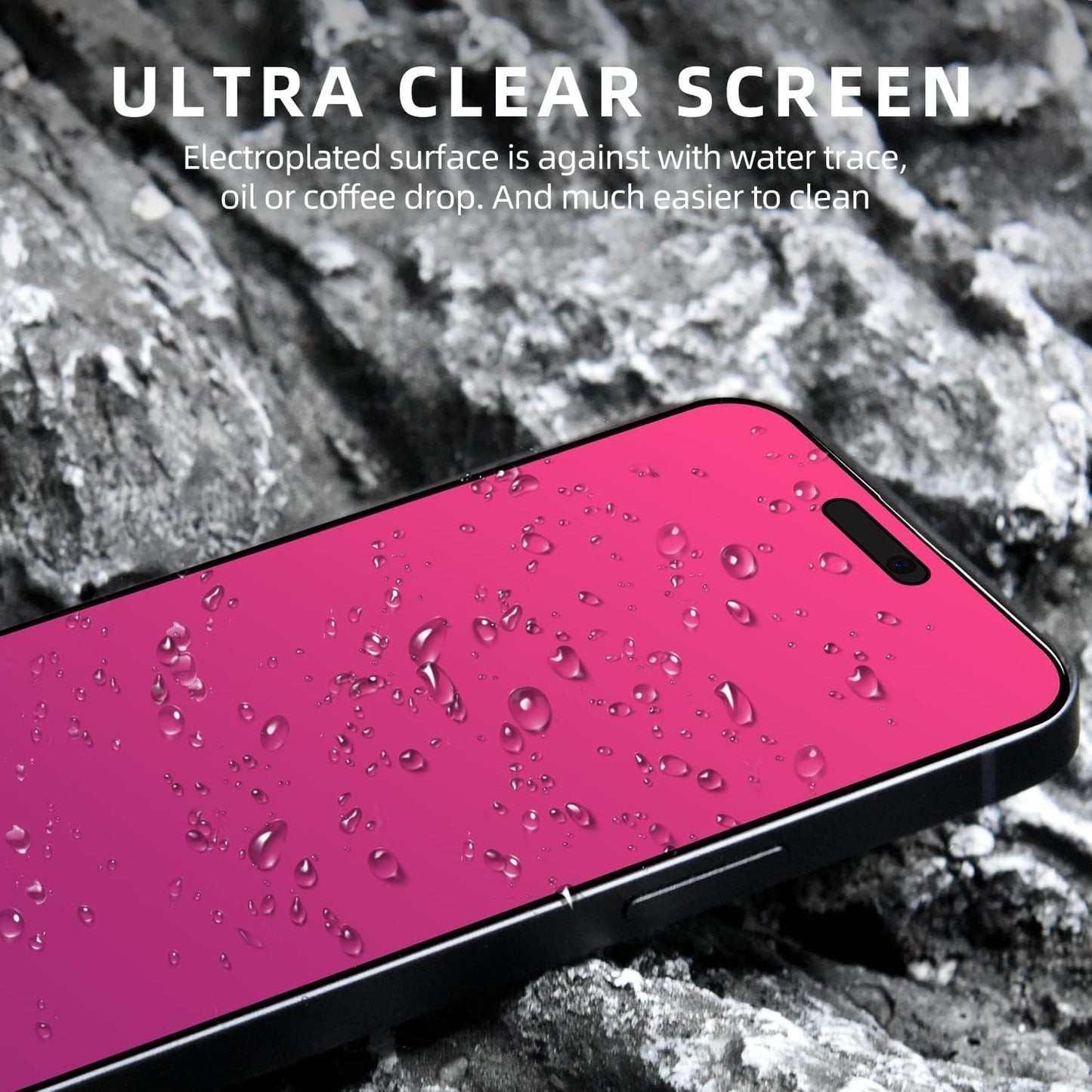 EGKimBa Privacy Screen Protector compatible with iPhone 15 Pro Max, 2 Packs, 6.7 inch Gradient Colorful Electroplated Anti-Spy Anti-Blue Light Easy Installation Tempered Glass