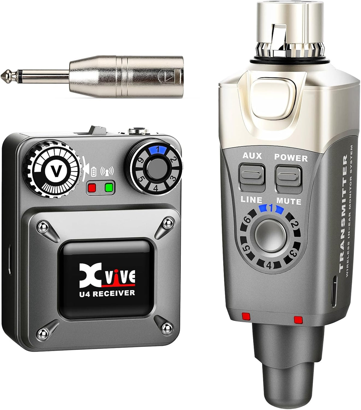 Xvive U4 Wireless in-Ear Monitor System Professional IEM System Transmitter and Beltpack Receiver for Studio, Band Rehearsal,Live Performance (U4)