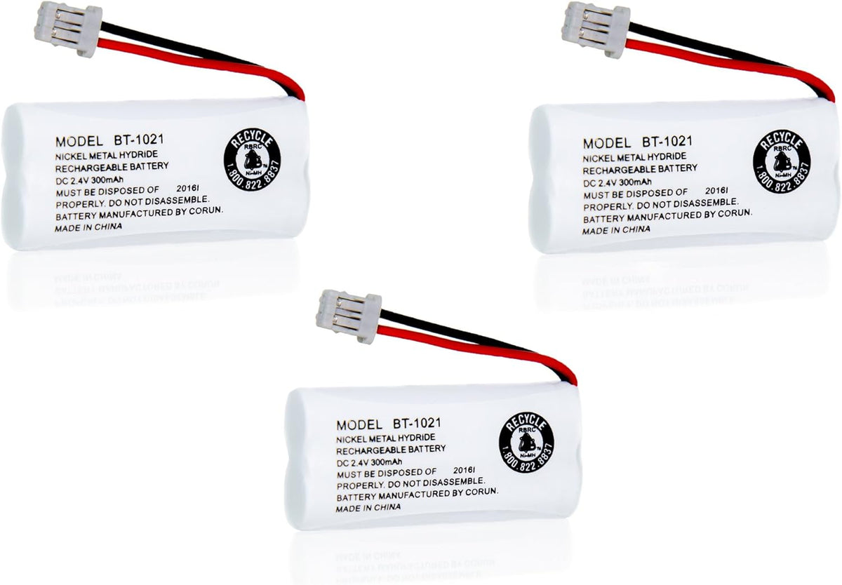JustGreatDealz Battery BT-1021 BT1021 BBTG0798001 for Uniden Cordless Handset Telephones (3-Pack)