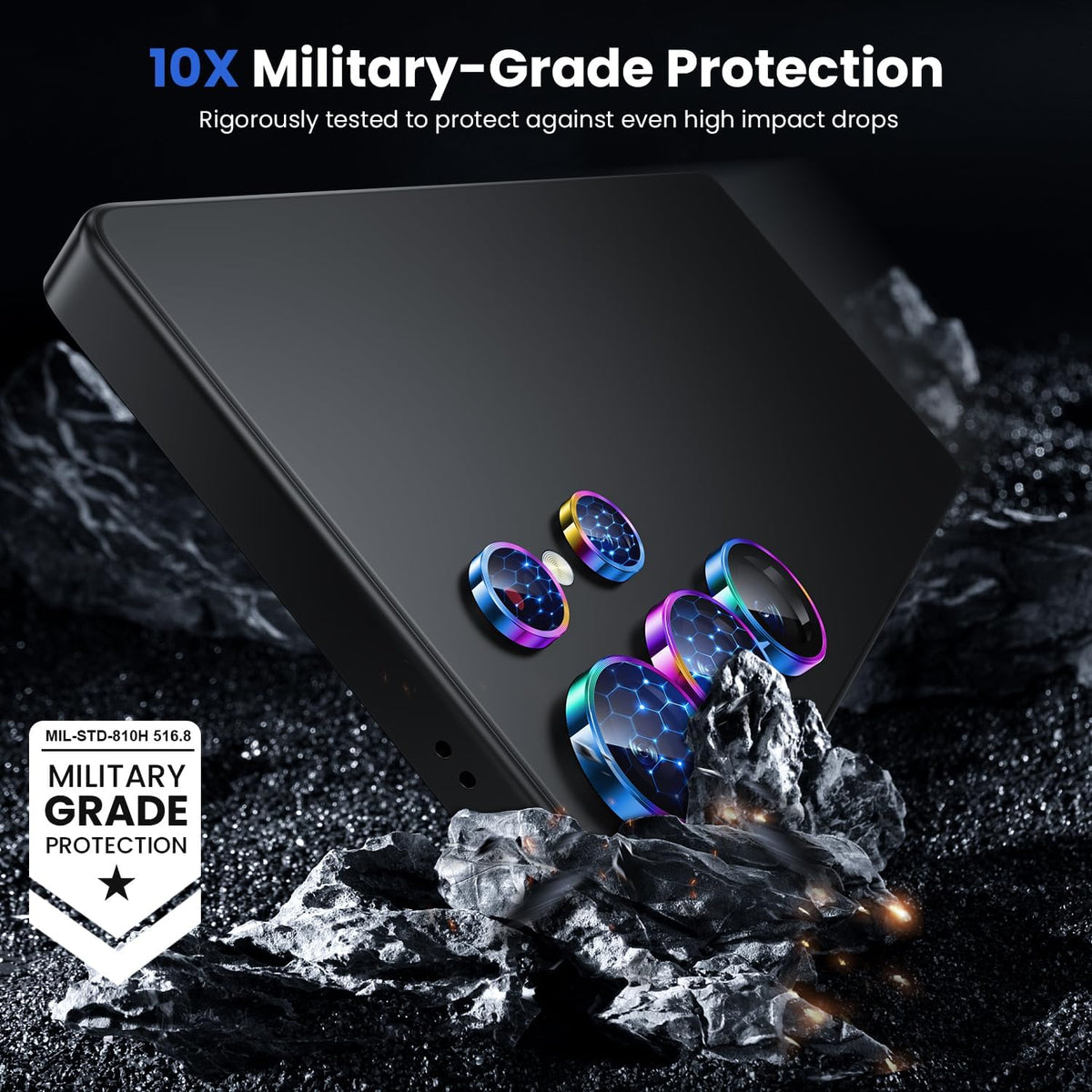 WSKEN for Samsung Galaxy S25 Ultra Camera Lens Protector - Ultra Thin Case Friendly, 9H Shatterproof Tempered Glass with Aluminum Metal Circle Camera Screen Protector Cover Accessories, Colorful
