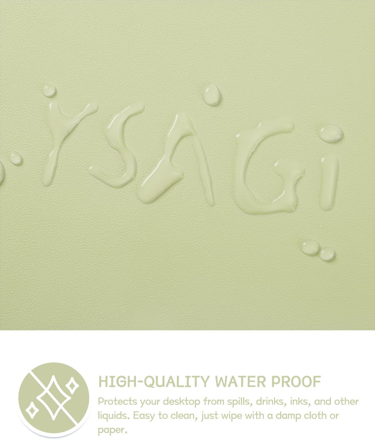 YSAGi Non-Slip Leather Desk Pad L Size, Waterproof Laptop Computer Desk Keyboard Mat, Table Protector Blotter Mat, Large Mouse Pad for Office/Work/Home/Decor(Matcha Green, 35.4" x 17")