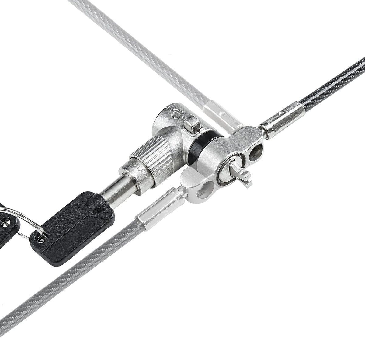 StarTech.com 3-in-1 Universal Laptop Lock 6.6ft (2m), Master Keyed Security Cable, Compatible with Noble Wedge/Nano/K-Slot; TAA