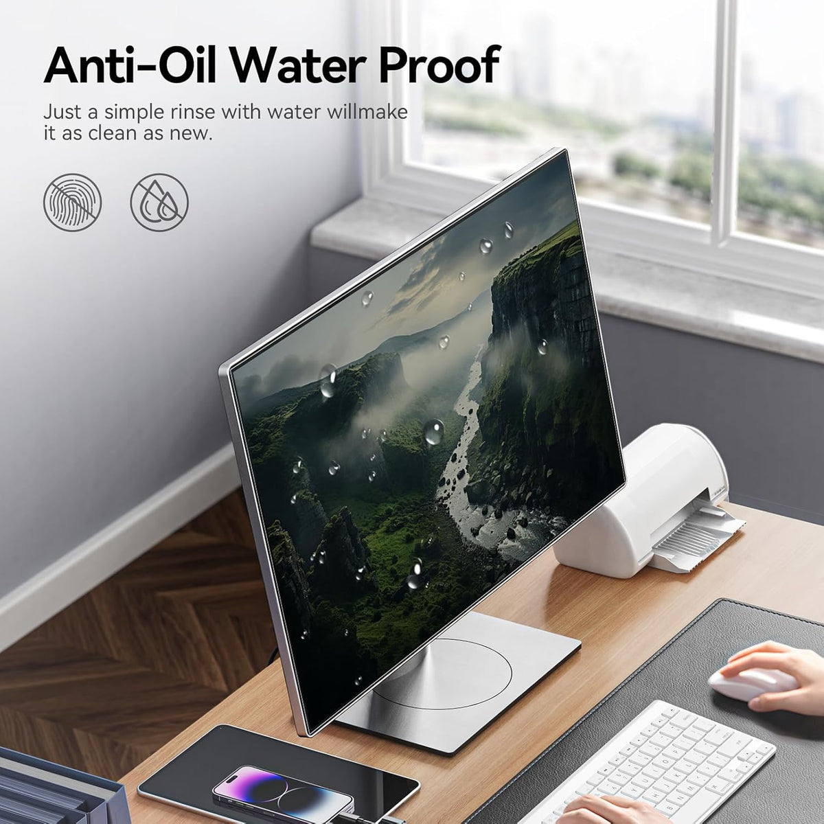 [2-Pack] 24 Inch Anti Blue Light Anti Glare Computer Screen Protector for 16:9 Widescreen Monitor, Removable Anti-Scratch Anti-UV Blocking Screen Filter, Eye Protection Reduce Eye Fatigue and Strain