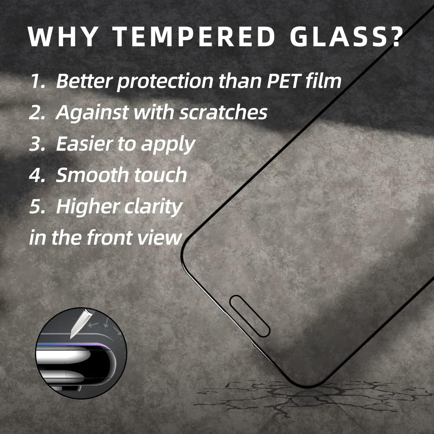EGKimBa Privacy Screen Protector for iPhone 16 Pro Max, 6.9 inch Tempered Glass Gradient Colorful Anti Blue Light HD Full Coverage