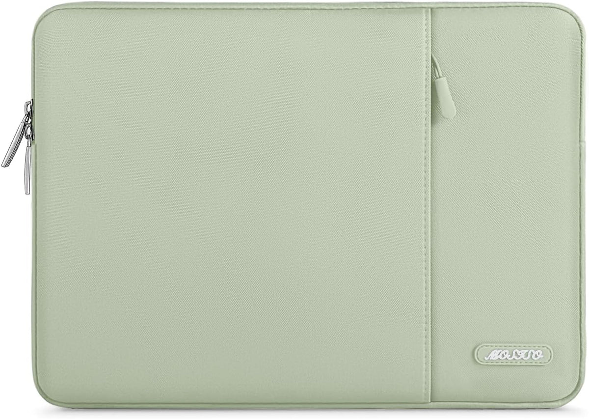 MOSISO Laptop Case 16 inch, 15-15.6 inch Laptop Sleeve Compatible with MacBook Pro 16 M4 M3 M2 M1, HP Acer Dell Lenovo ASUS Notebook, Polyester Vertical Computer Sleeve Bag with Pocket, Sage Green