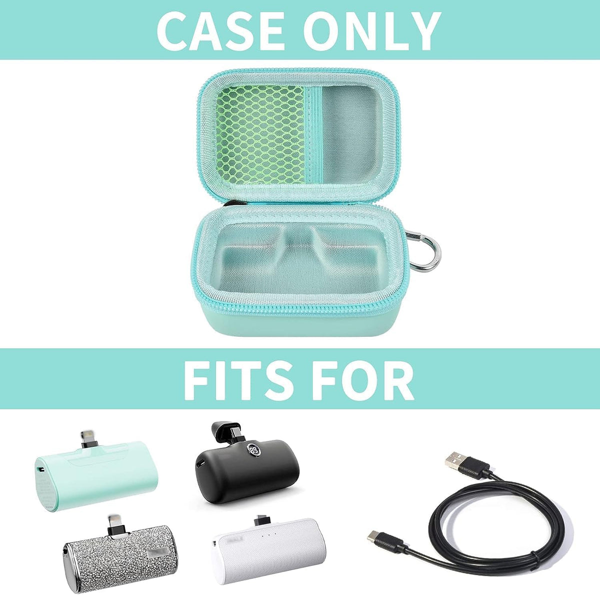 Portable Charger Power Bank Case for Swyop/for Feob/for Charmast/for JEJILL/for LanLuk/for VEGER/for iWALK/for Taegila/for Kuulaa and More Small Charging Battery Pack - Bag Only (Green)