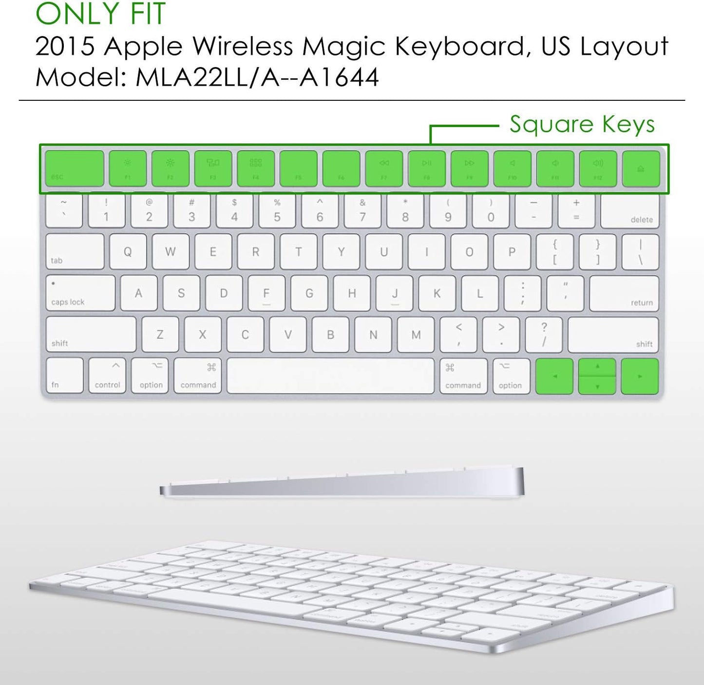 Allinside Transparent Cover for Apple Magic Keyboard (MLA22LL/A) with US Layout