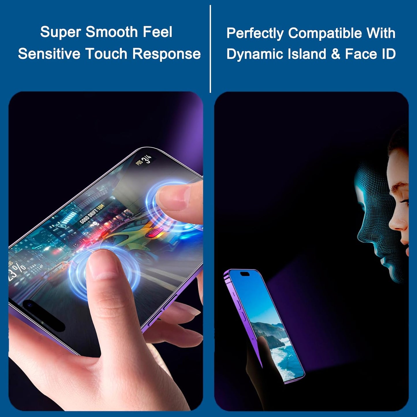2 Pack Matte Privacy Screen Protector for iPhone 15 Pro Max, [Auto-Dust Removal and Auto-Alignment] Anti-Spy Anti-Glare Anti-Fingerprint Tempered Glass Film, Smooth & Sensitive Touch