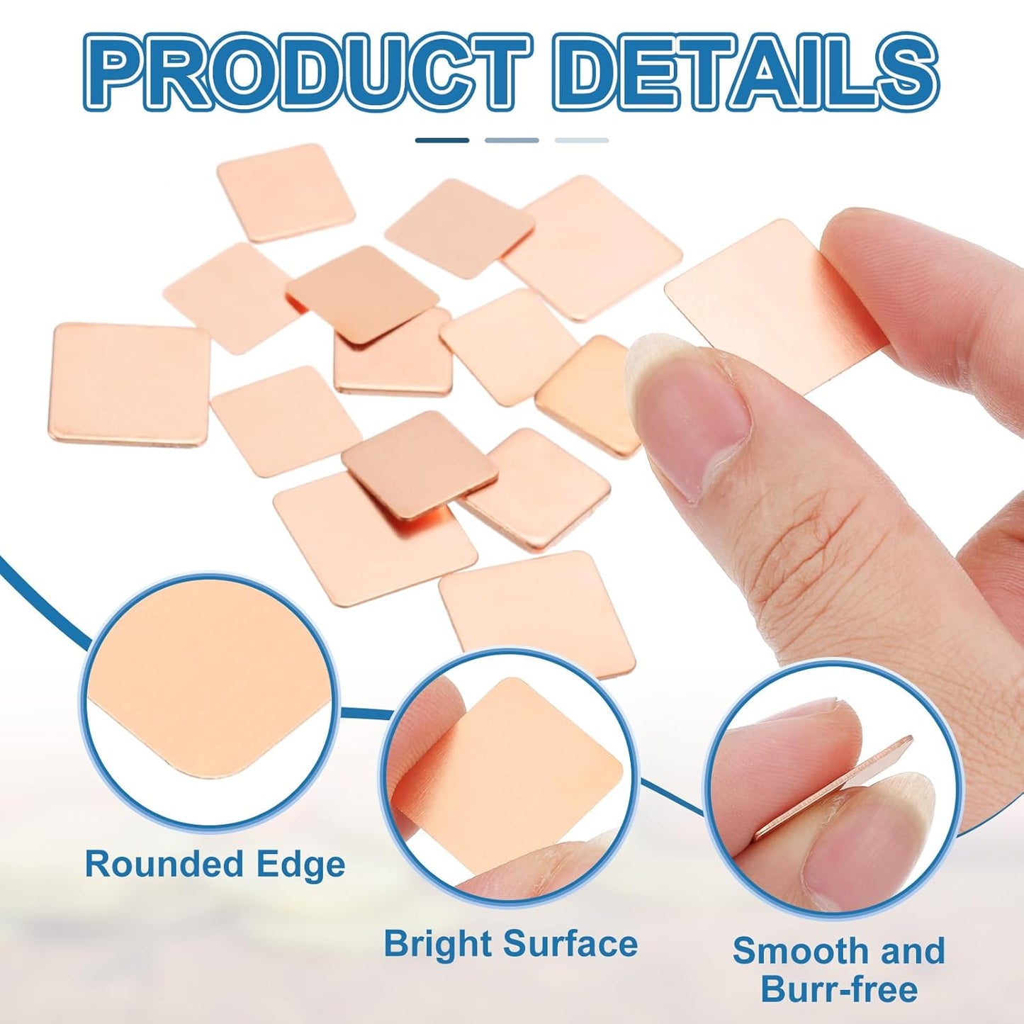 PATIKIL Copper Heatsink Pad Shims, 24 Pcs 20x20x0.3mm Copper Pad Shim IC Chipset GPU CPU Thermal Heatsink for Cooling Laptop Desktop Computer