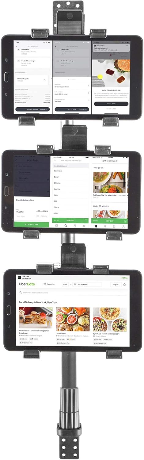 iBOLT TabDock Point of Purchase Wall Mount - with 3 Tablet Holders Perfect for Multiple delivery Applications (DoorDash, Uber eats, Postmates, etc.) Fits 7 to 10 inch Tablets