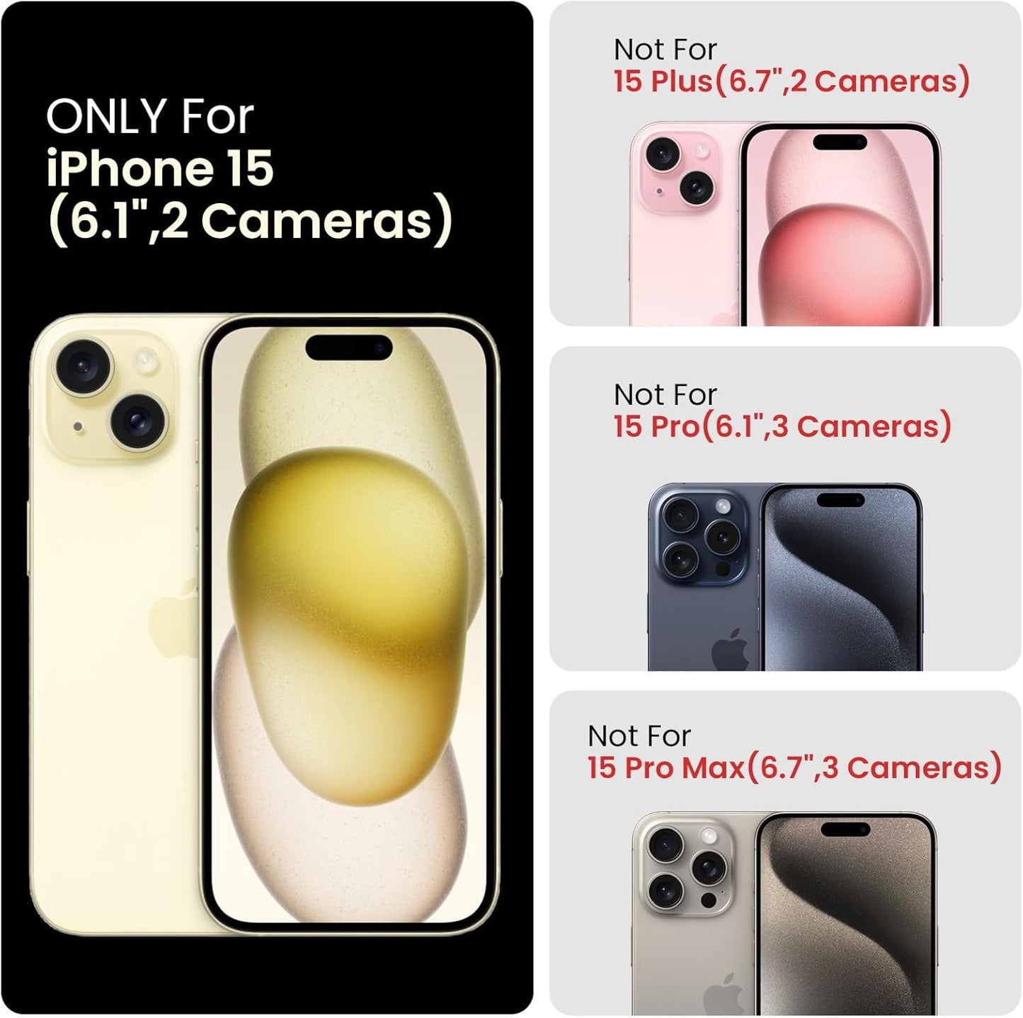 FireNova Designed for iPhone 15 Case, Silicone Upgraded [Camera Protection] Phone Case with [2 Screen Protectors], Soft Anti-Scratch Microfiber Lining Inside, 6.1 inch, Light Purple