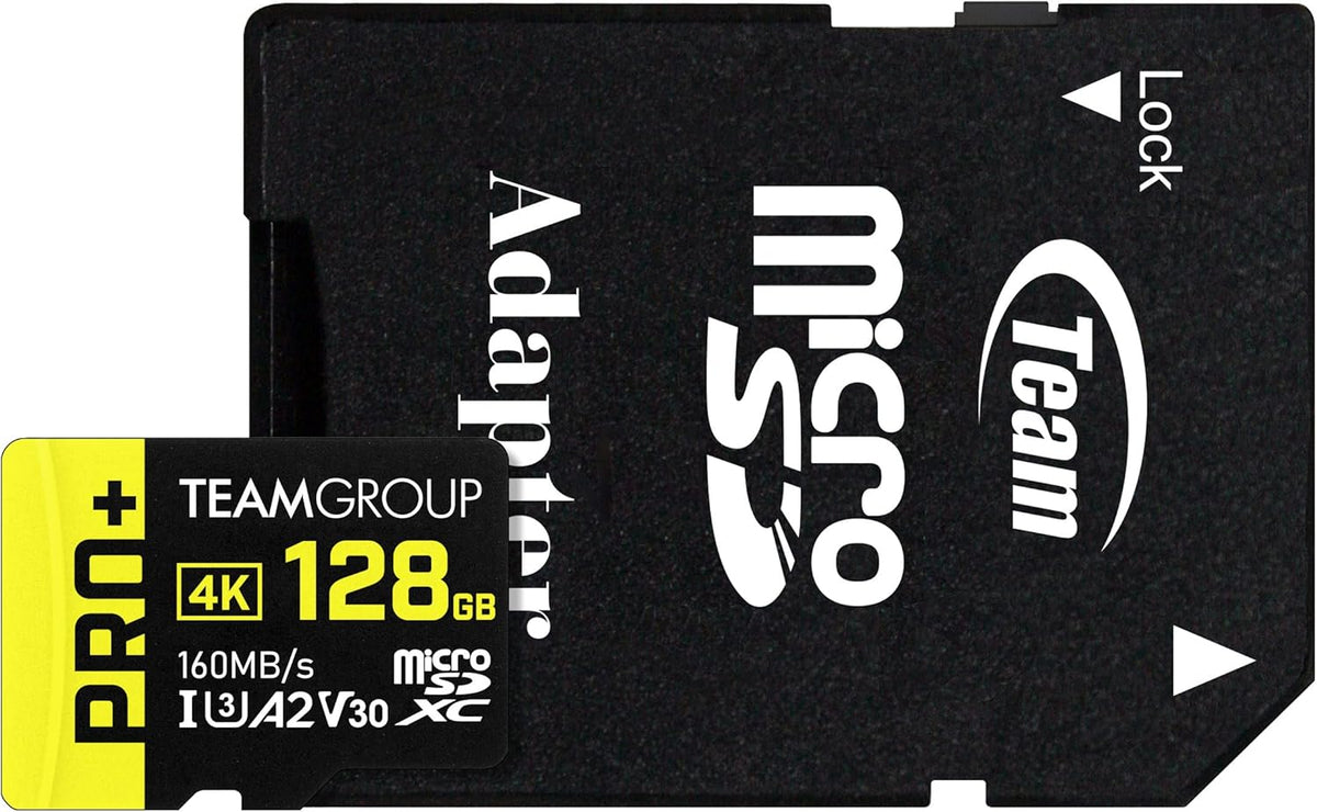 TEAMGROUP A2 Pro Plus Card 128GB x 5 Pack Micro SDXC UHS-I U3 A2 V30, R/W up to 160/110 MB/s for Nintendo-Switch, Gaming Devices, Tablets, Smartphones, 4K Shooting, with Adapter TPPMSDX128GIA2V3003