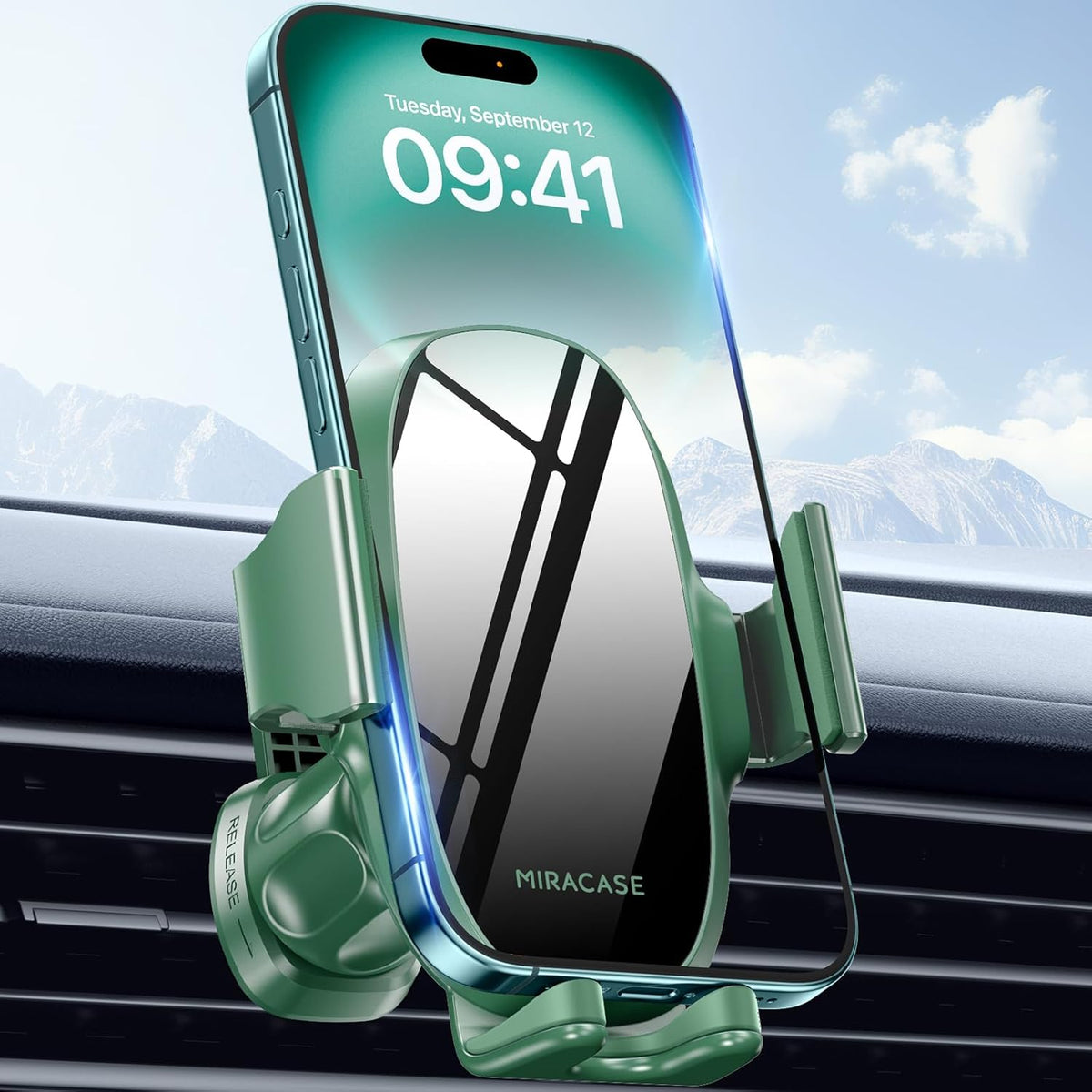 Miracase Upgraded-2nd Generation Universal Phone Holders for Your Car, Hands Free Air Vent Car Phone Holder Mount Compatible with iPhone 16/15/14/13/12/11 Series and All Phones