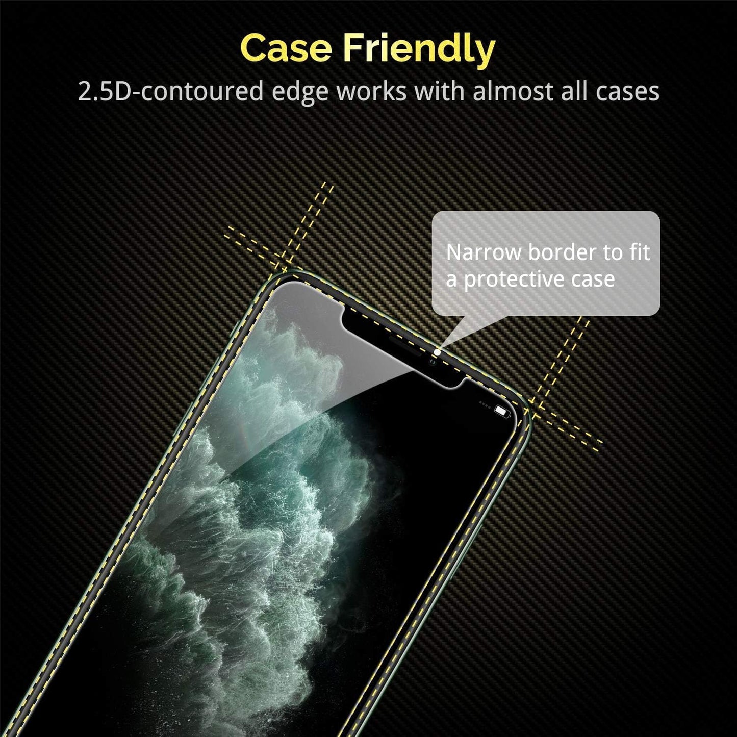 UNBREAKcable iPhone 11 Pro Screen Protector [2 Pack], 2.5D Double Defense Series Premium Tempered Glass for 5.8-inch iPhone 11 Pro (2019) [Anti-scratch, Anti-fingerprint, Bubble Free & Case-friendly]