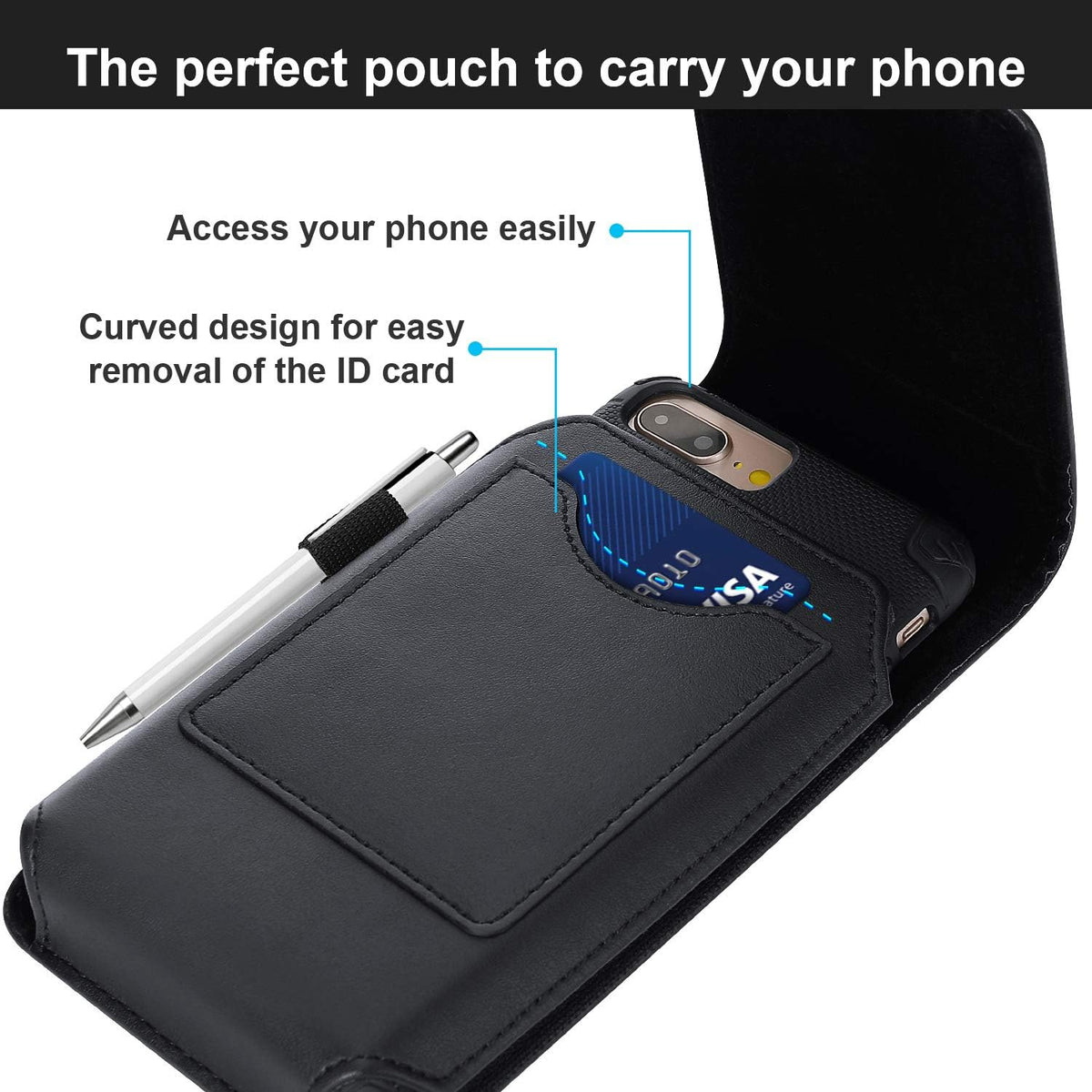 BECPLT for iPhone 15 Pro Max 15 Plus 14 Pro Max 13 Pro Max 12 Pro Max Holster Black Mobile Phone Belt Pouch Holster Cover Belt Clip Case Pouch for Samsung Galaxy S24+ S23+ S23+ S22+ S23 FE S21 FE 5G