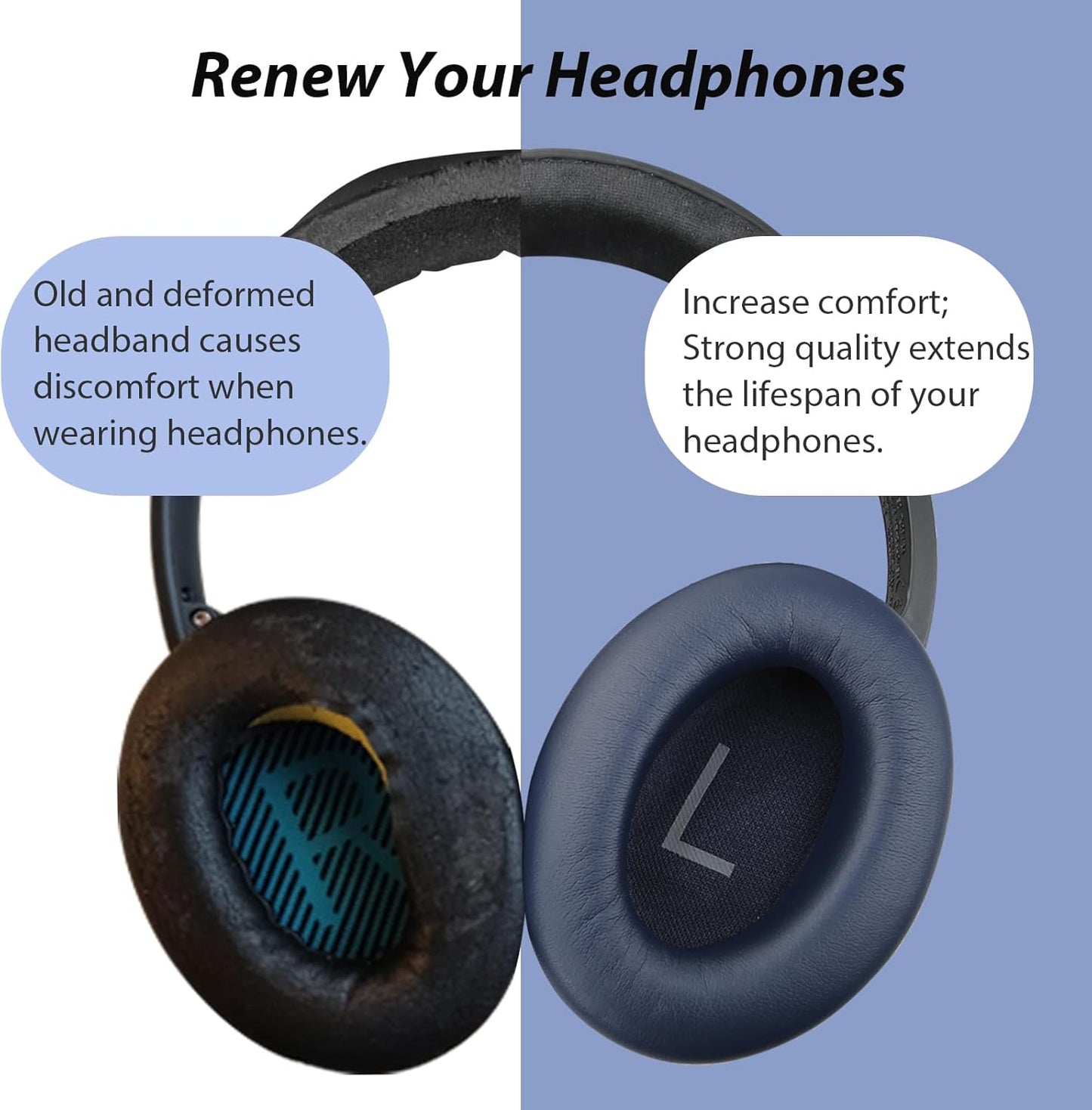 Headband Cushion Cover for Bose QuietComfort 45 (QC45) QC35 QC35 II Headphones with Protein Leather& Memory Foam (Cypress Green)