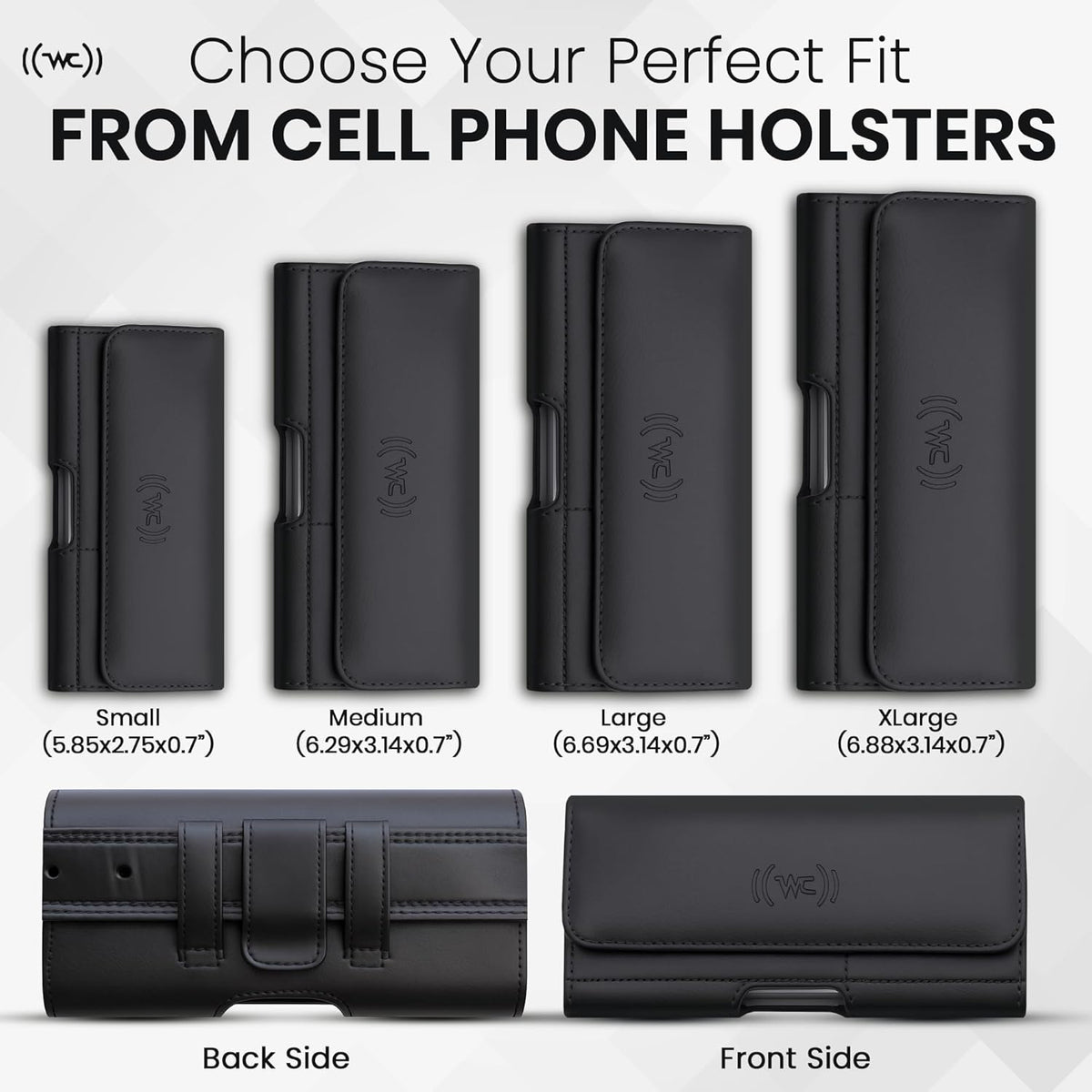 Credit Card Slot Phone Holster for Men & Women – Leather Cell Phone Case & Phone Pouch with Belt Clip/Loop Holder, Fits iPhone Air 2025, 16 Plus, 15 Plus, 14 Plus, 11 Pro Max, XS Max