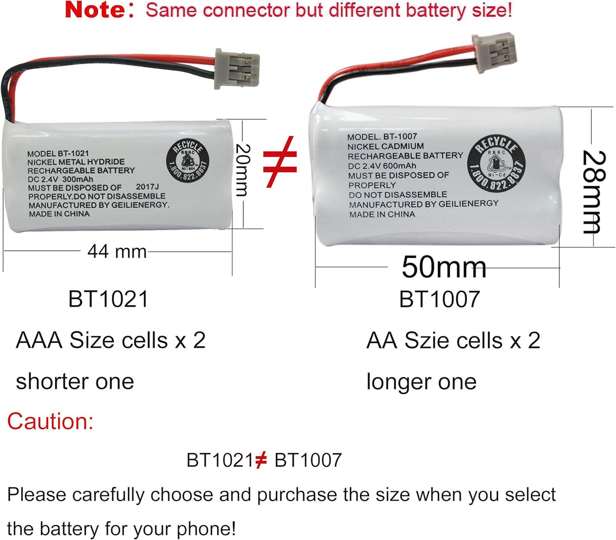 GEILIENERGY BT-1007 Cordless Phone Battery Compatible with Uniden BT1007 BT904 BT-904 BT1015 BT-1015 BBTY0651101 BBTY0460001 BBTY0510001 BBTY0624001 BBTY0700001 HHR-P506 HHR-P506A(3-Pack)