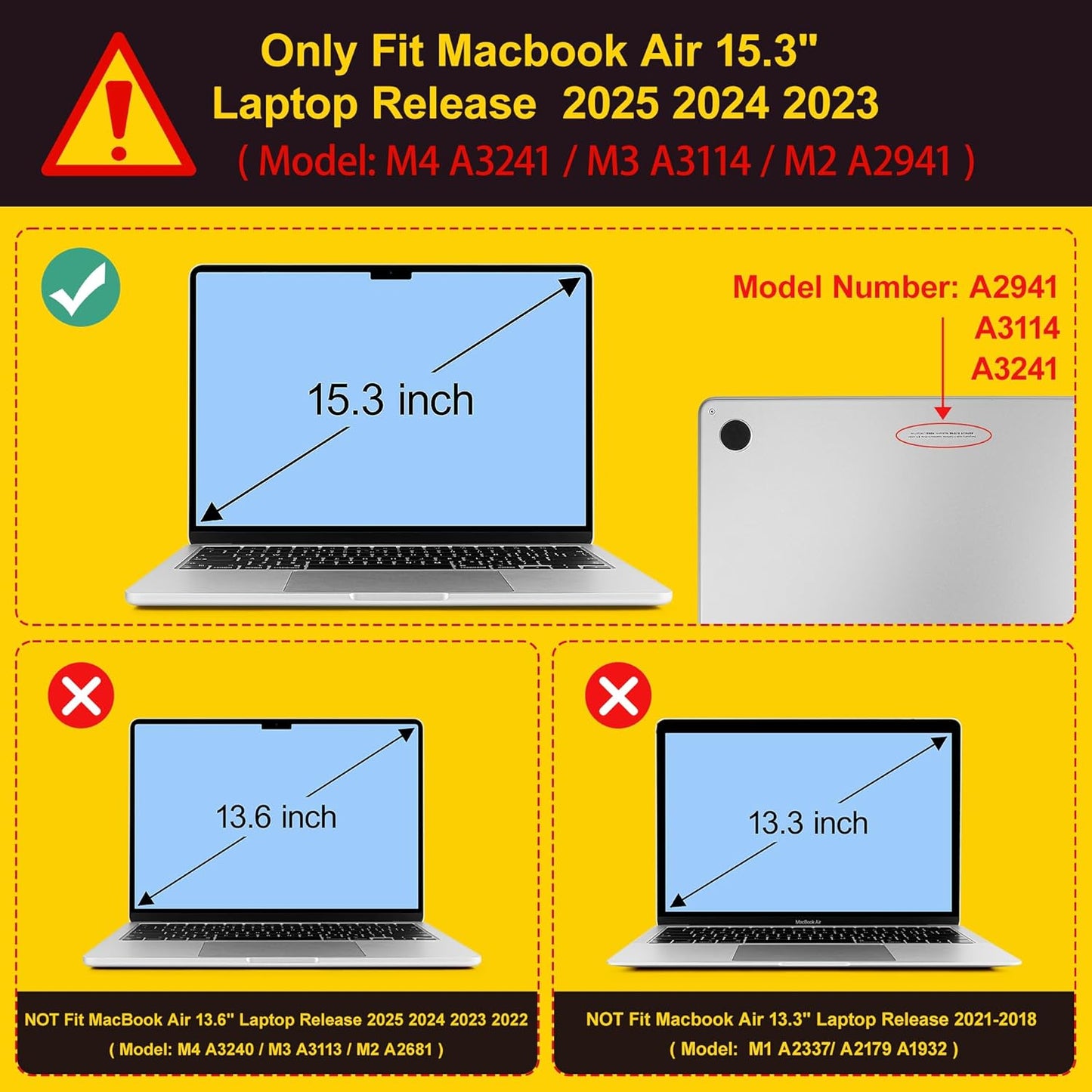 Mektron Compatible with M4 MacBook Air 15 inch Case 2025 A3241 2024 2023 M3 A3114 A2941 M2 Liquid Retina Display Touch ID, Plastic Hard Case & Keyboard Skin & Screen Protector - Cute Elephant C342
