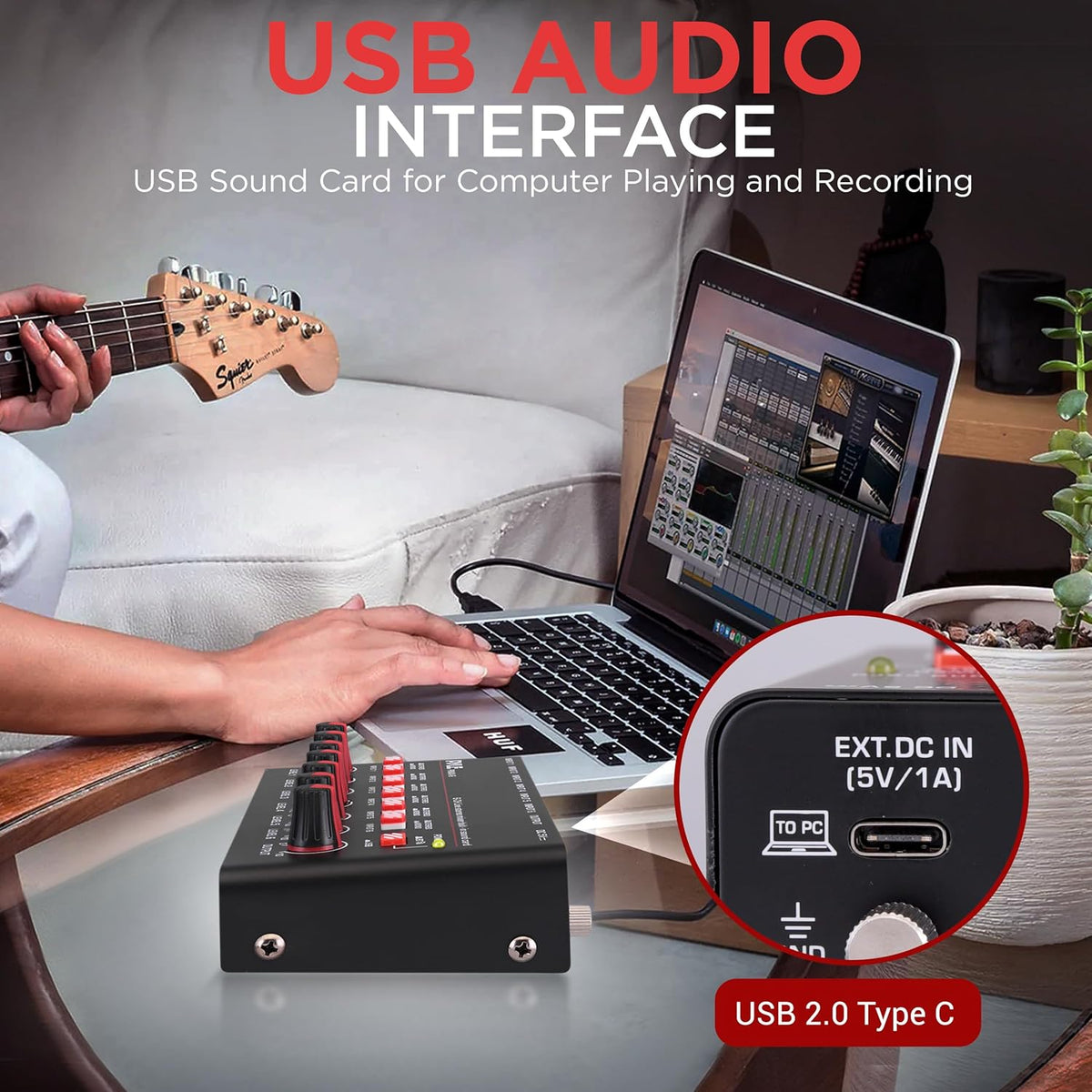 Pyle 6-Channel Wireless BT Streaming Mini Line Mixer with USB Audio Interface - 6 Mono/Stereo Switching Inputs | Ultra-low Noise Design with High Headroom | Built-in USB Sound Card - PMAX6