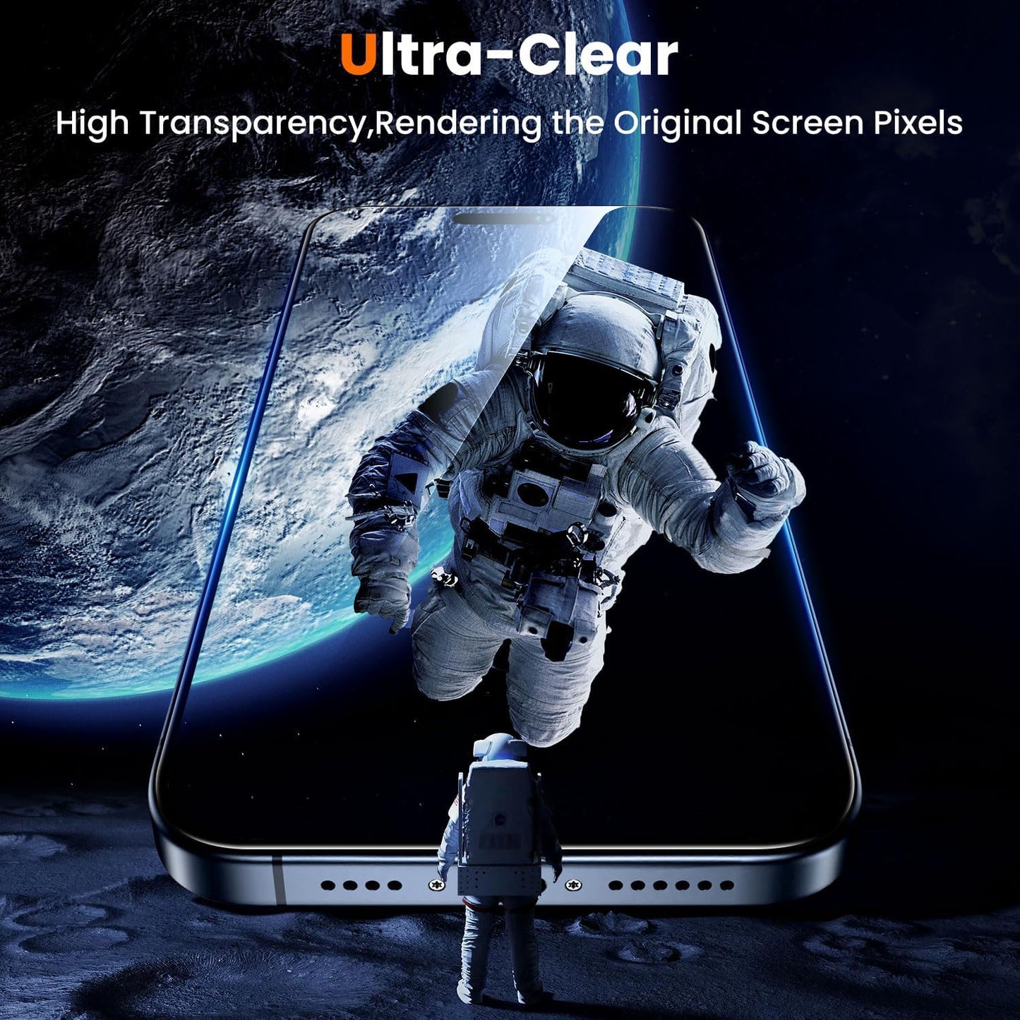UniqueMe for iPhone 15 Pro Screen Protector - [Military Grade Shatterproof & 9H+ Hardness] Screen Protector 15 Pro Tempered Glass Full Coverage Protection, Easy Installation, 2 Packs