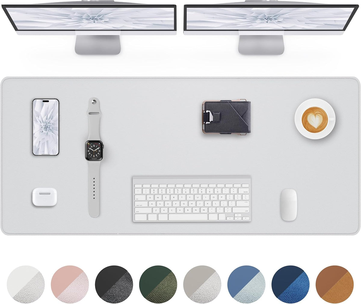 AFIING Large Desk Mat 55"x24" - Premium Non-Slip, Waterproof & Scratch-Resistant. Office Desk Protector Workspace Pad for Home/Office (White)