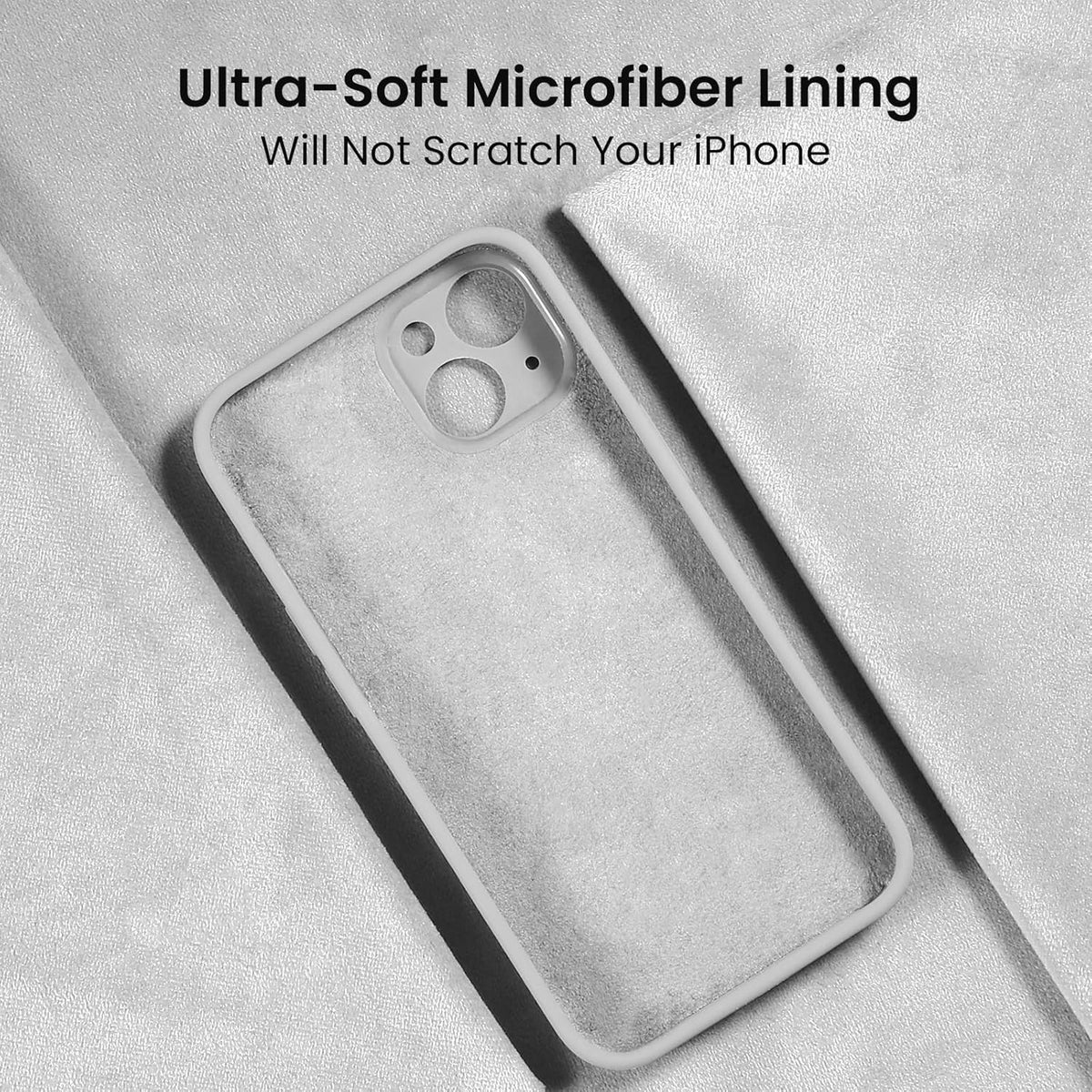 FireNova Designed for iPhone 15 Case, Silicone Upgraded [Camera Protection] Phone Case with [2 Screen Protectors], Soft Anti-Scratch Microfiber Lining Inside, 6.1 inch, White